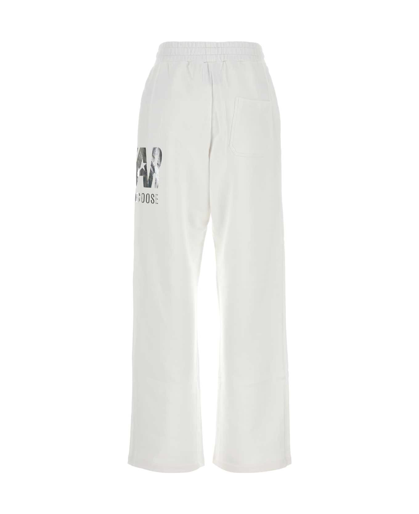 Golden Goose White Cotton Joggers - OPTICWHITE