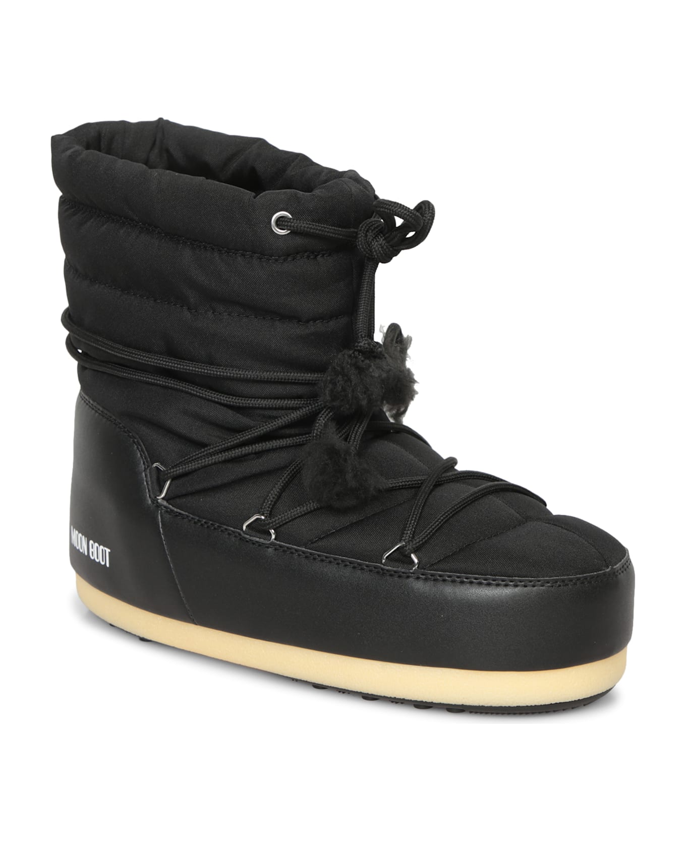 Moon Boot Nylon Logo Black Ankle Boots - Black