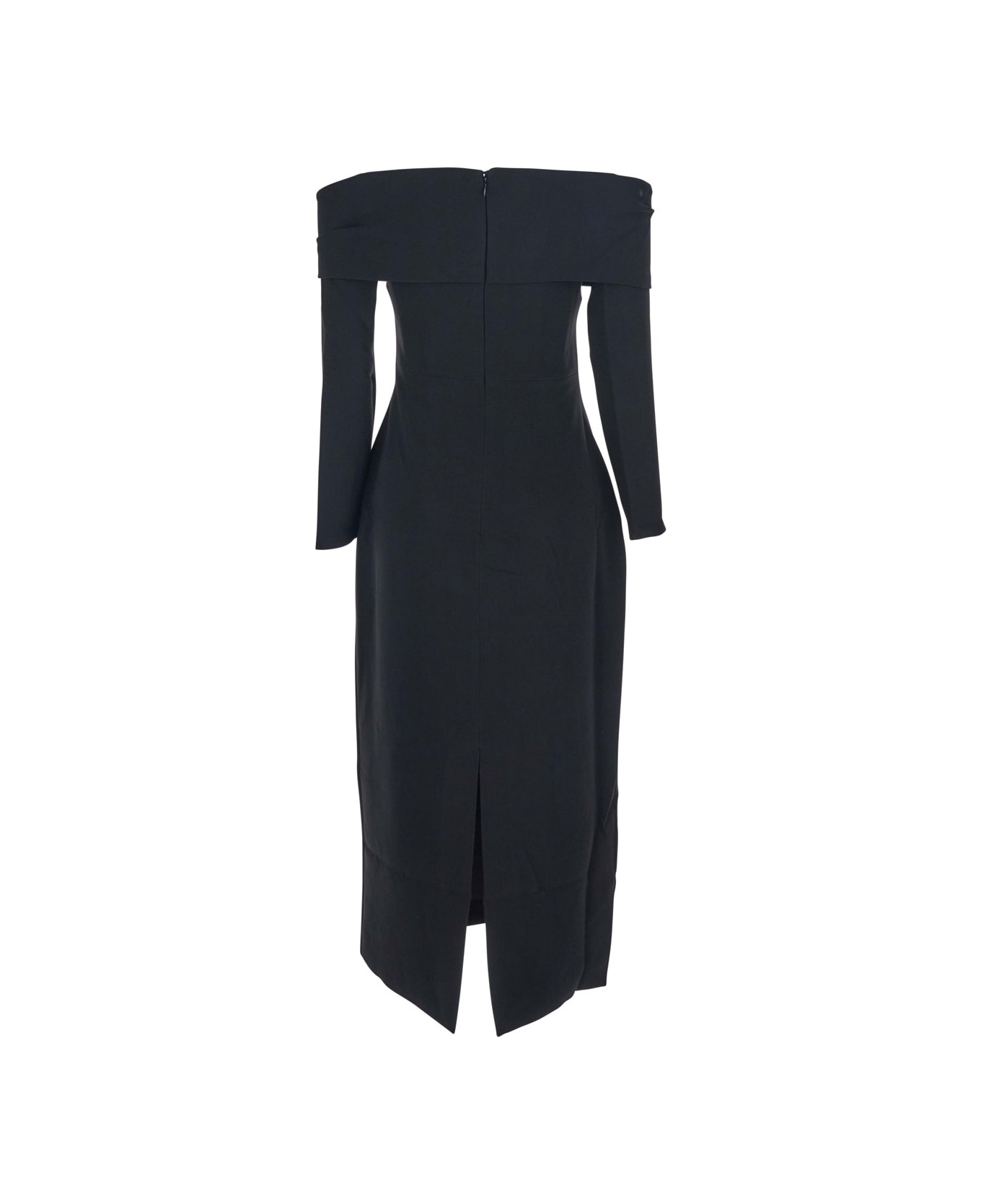 Solace London 
yuni
 Black Dress With Square Neckline And Back Closure In Fabric Woman - Black