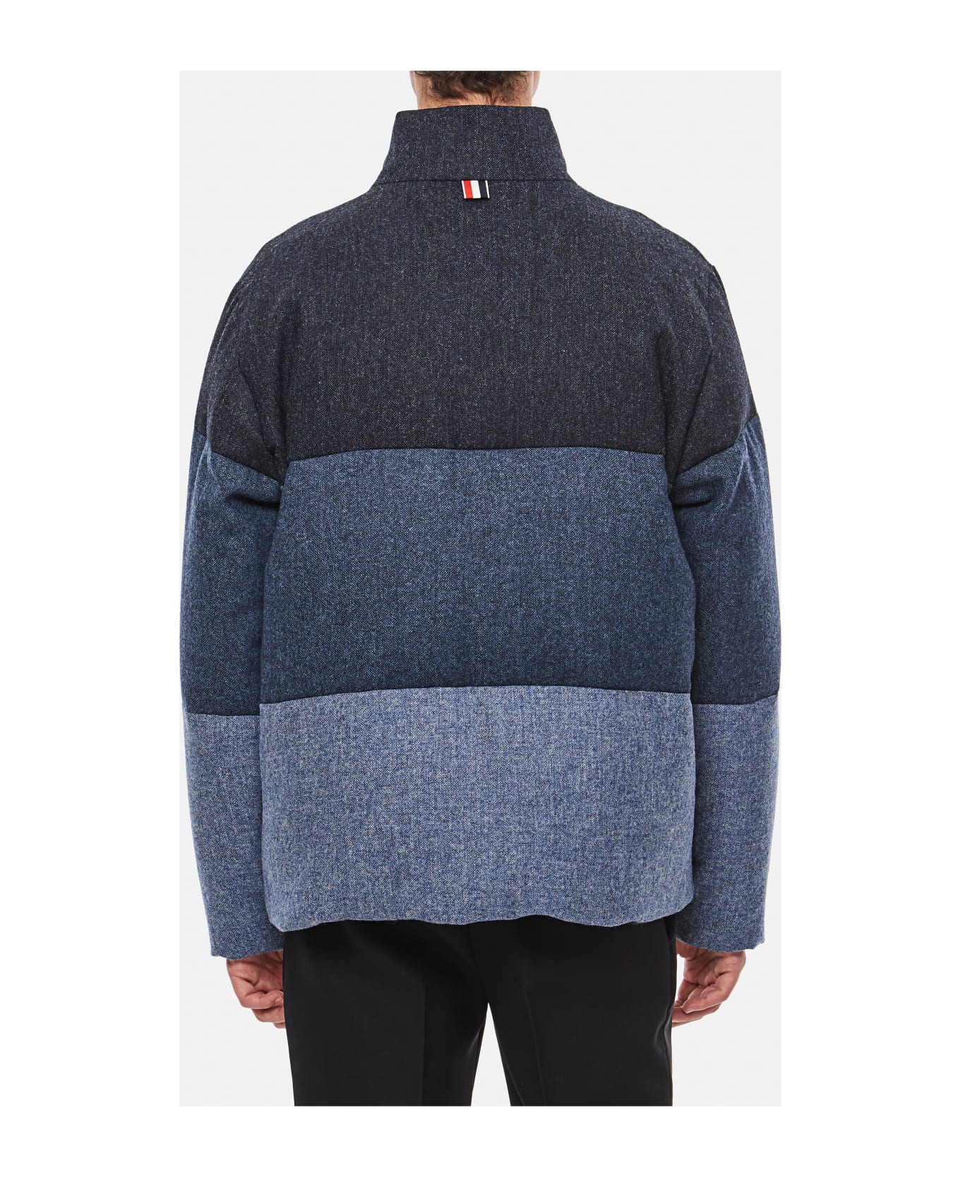 Thom Browne 4 Bar Reversible Neck Zip Up Jacket - Blue コート