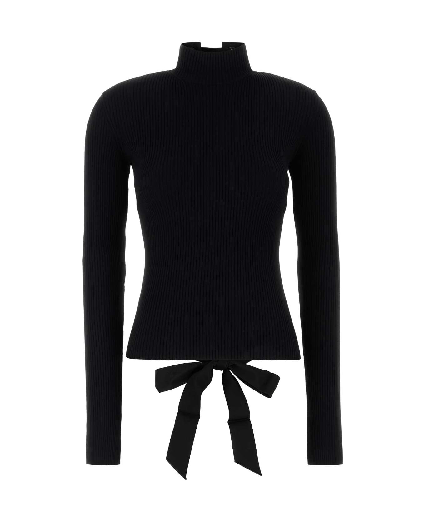 Balenciaga Black Stretch Viscose Blend Top - Black