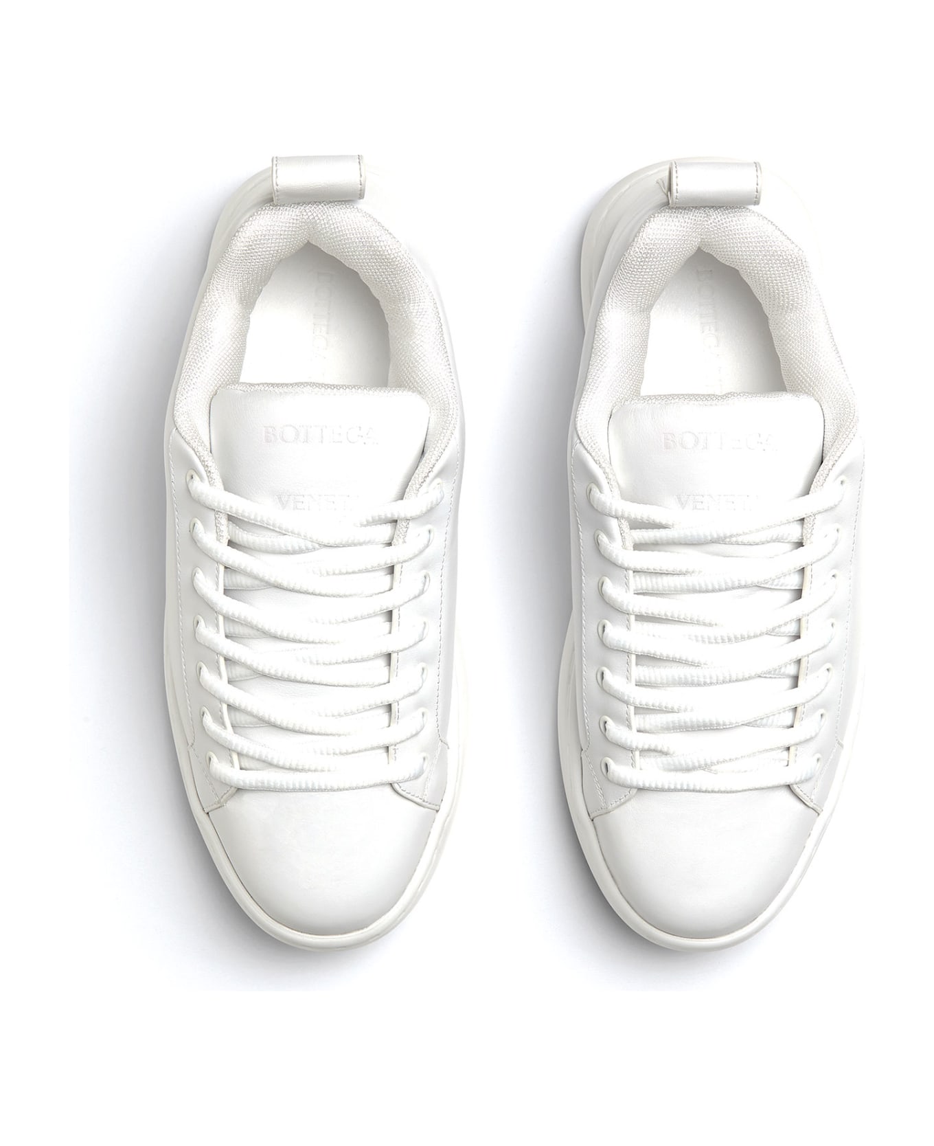 Bottega Veneta Sneaker In Leather - WHITE PARAKEET
