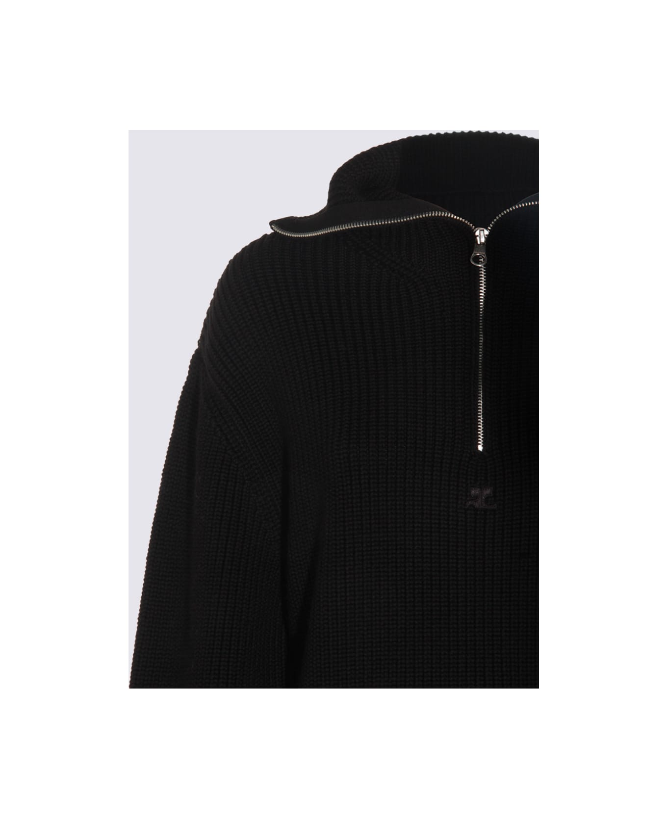 Courrèges Black Wool Knitwear - Black