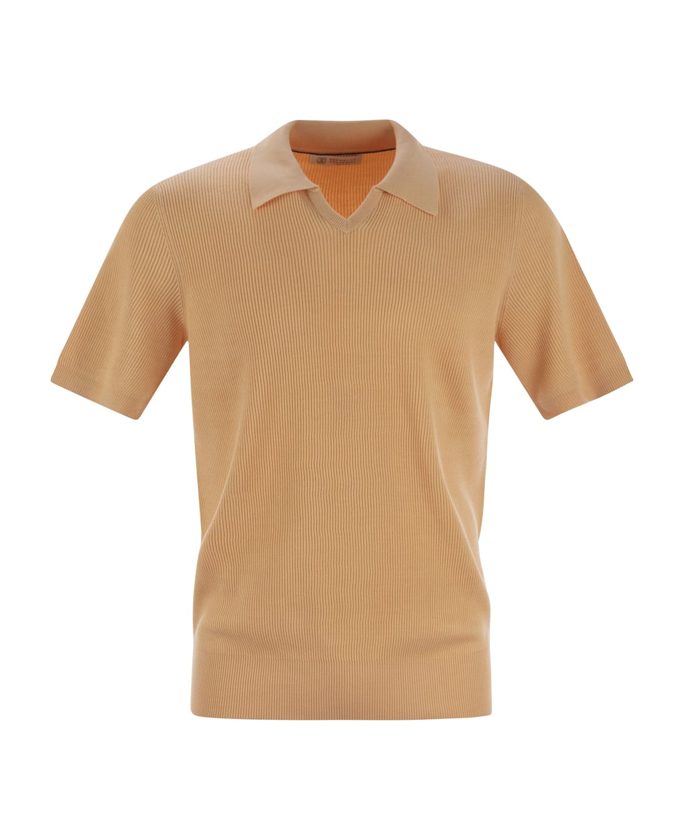 Brunello Cucinelli Knitted Polo Shirt - Orange