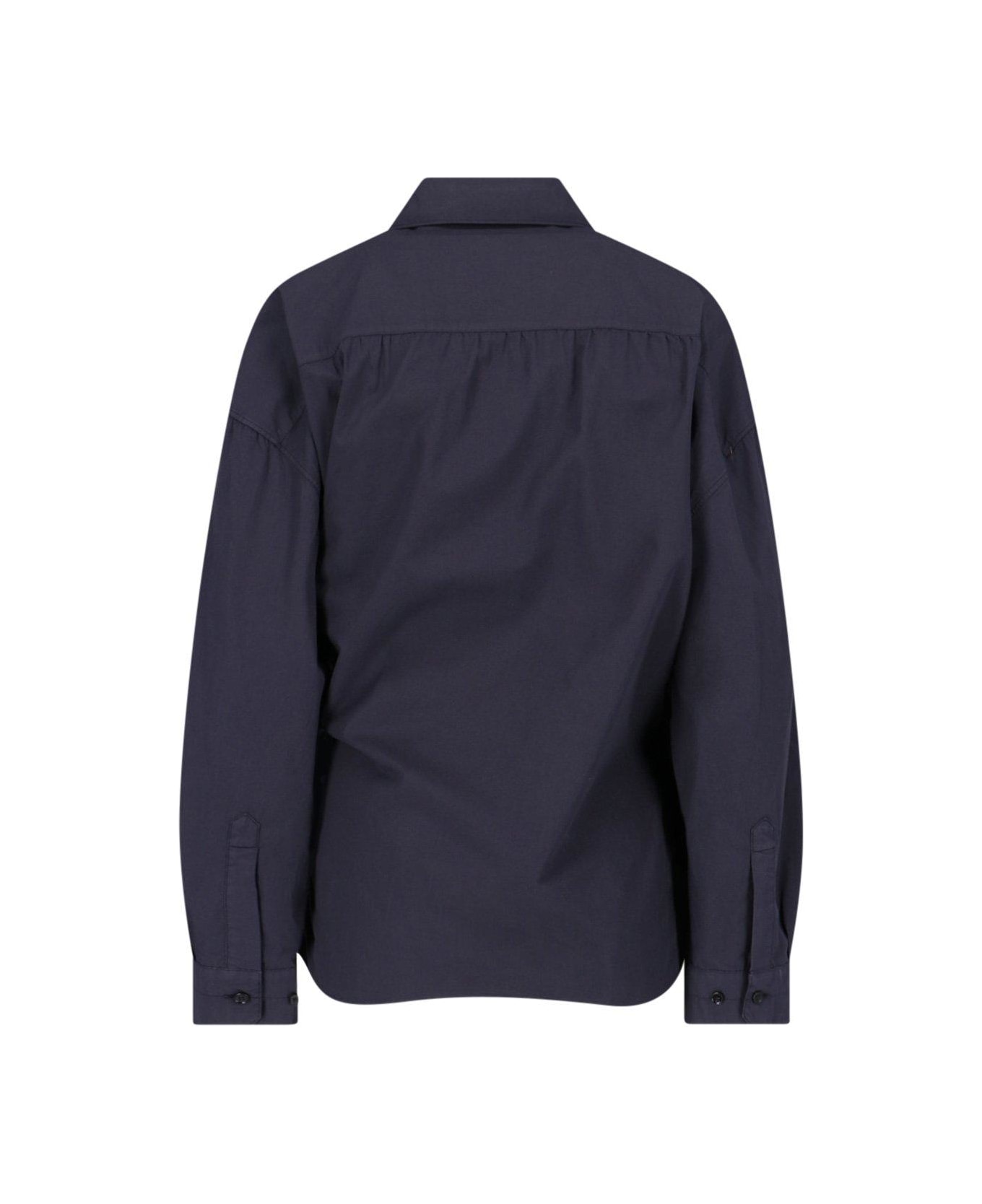 Lemaire Twist-detailed Button-up Shirt - BLUE