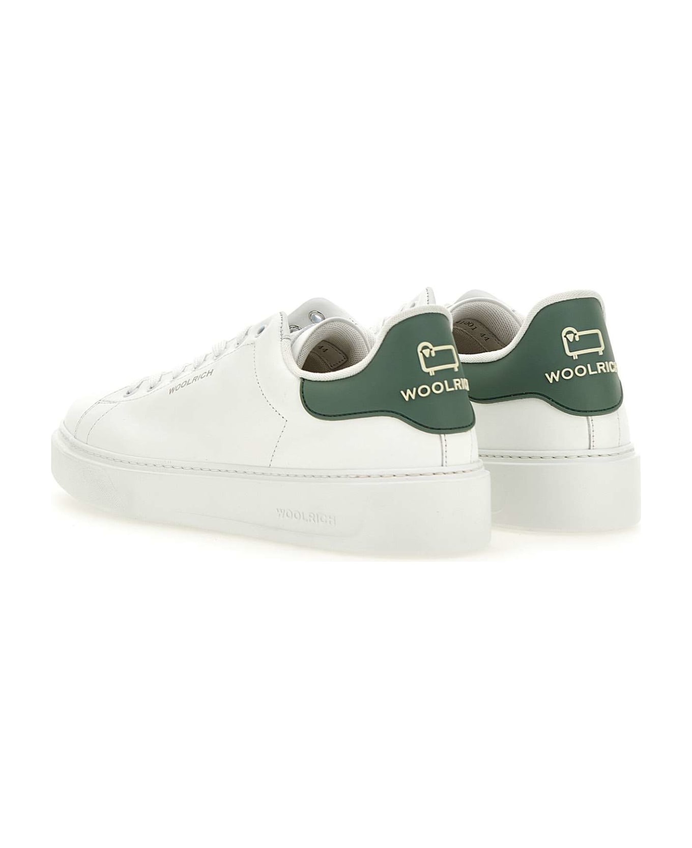 Woolrich Leather Sneakers - WHITE-GREEN