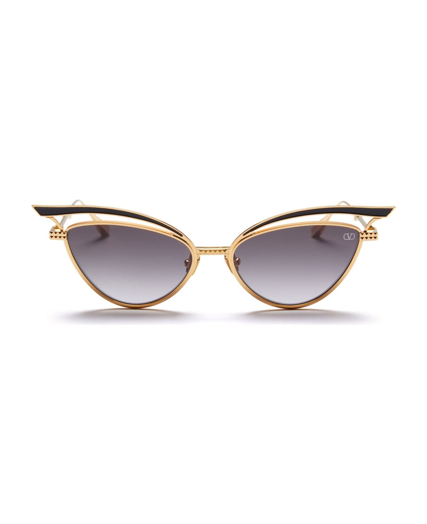 Valentino Eyewear Glassliner - Gold / Black Sunglasses - Black/gold サングラス
