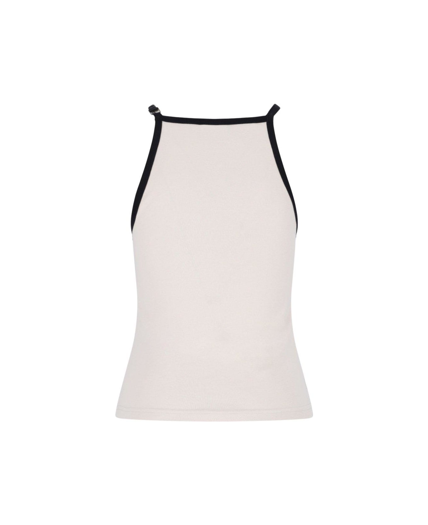 Courrèges Buckle Contrast Tank Top - Lime Stone Black タンクトップ