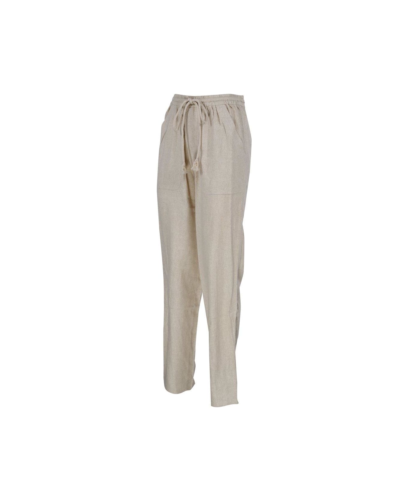 Marant Étoile Mid-rise Drawstring Tapered Trousers - Beige