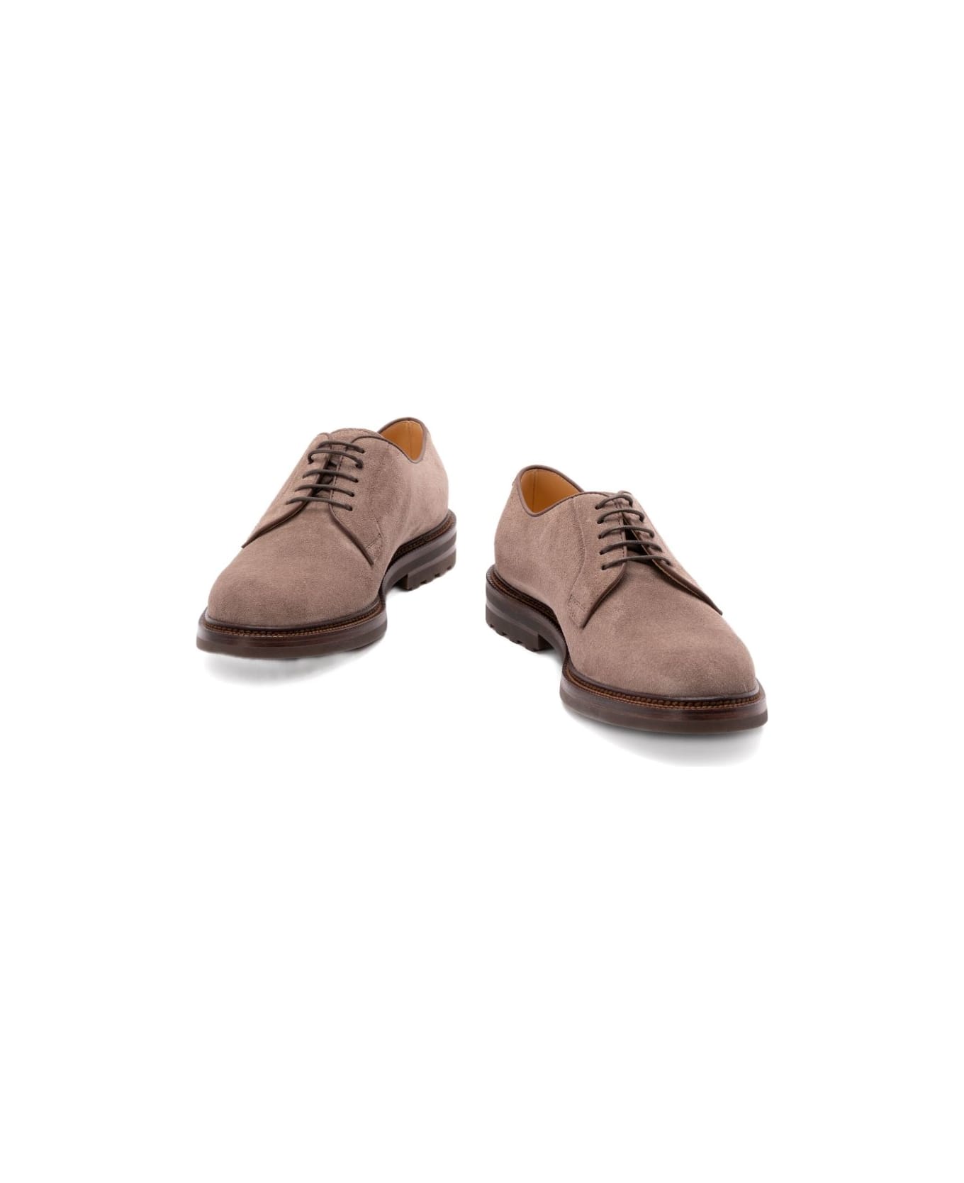 Brunello Cucinelli Suede Leather Lace-up Shoes - Marrone scuro
