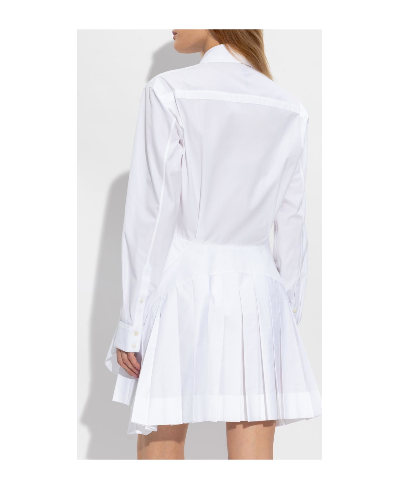 Alaia Ala Dress With Pleated Back - White