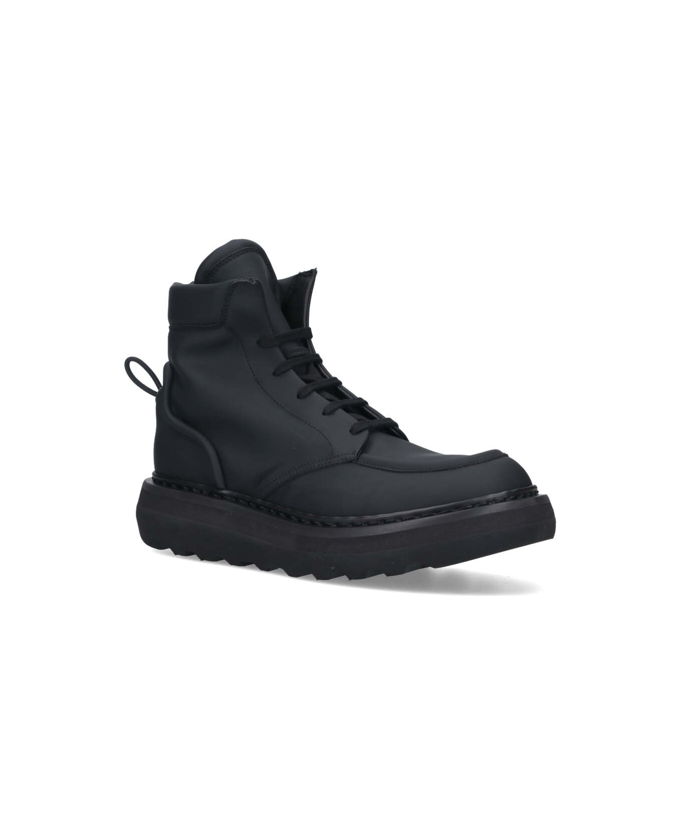 Premiata Lux Ankle Boots In Black Horse Leather - Black