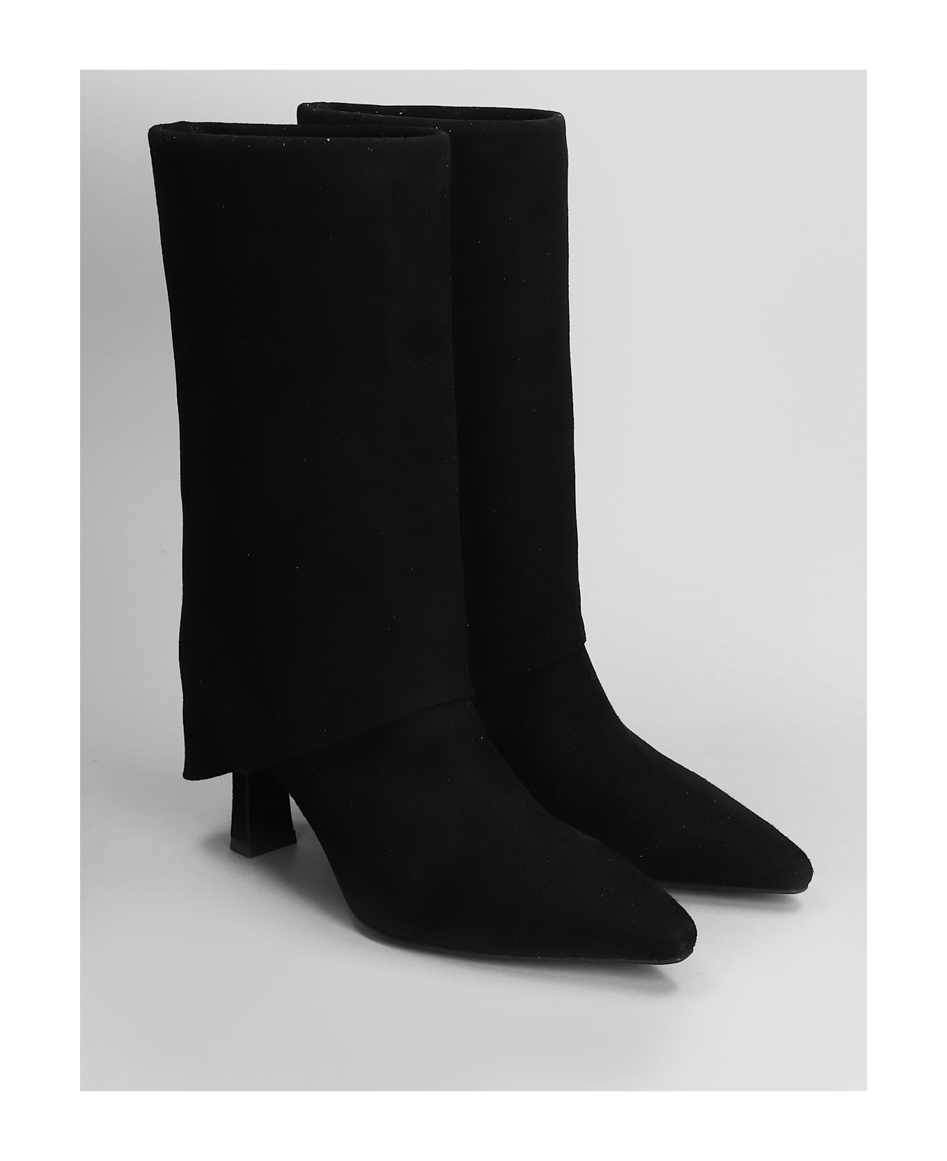 Julie Dee High Heels Boots In Black Suede - black