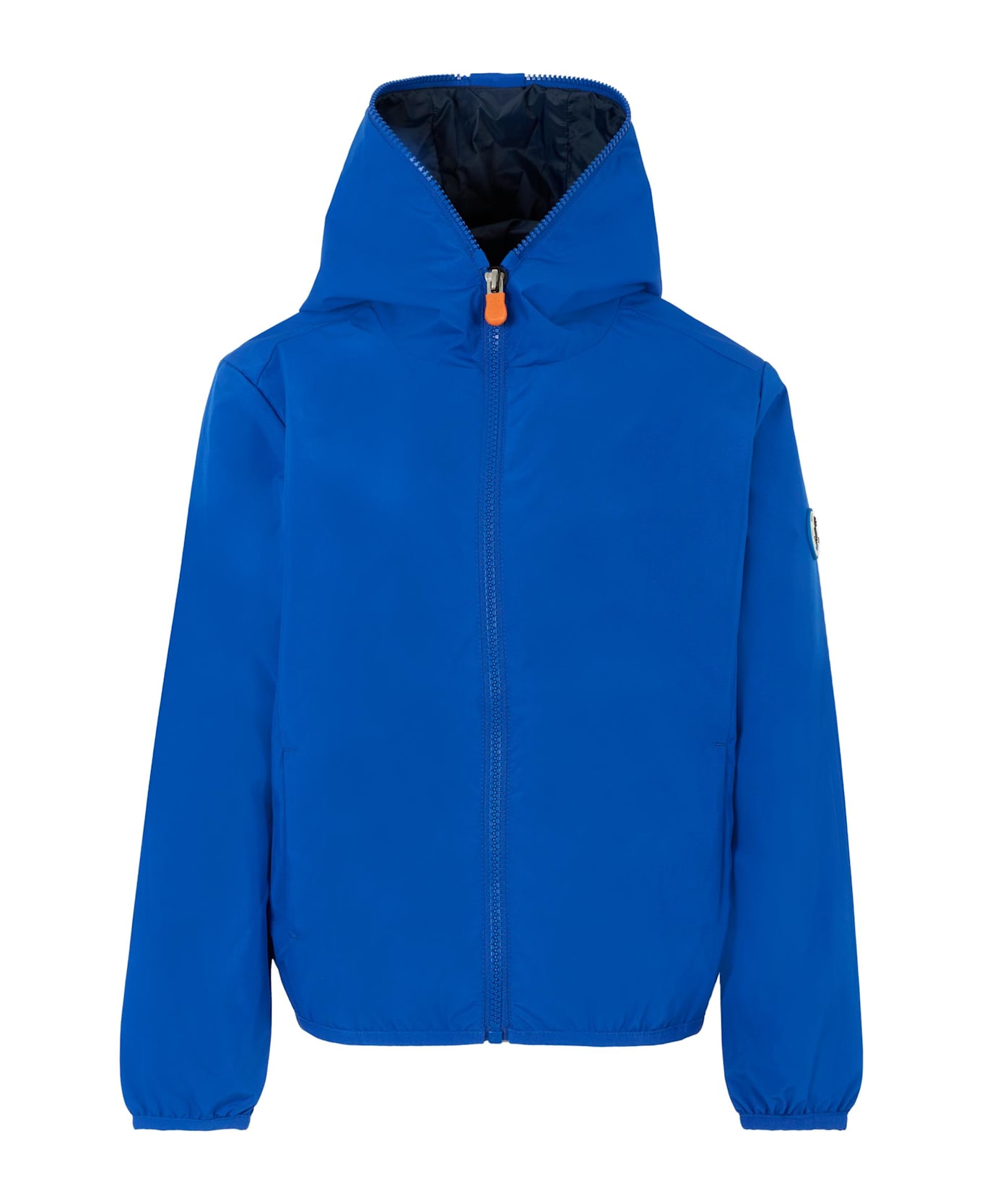 Save the Duck Blue Windbreaker For Kids With Logo - Blue