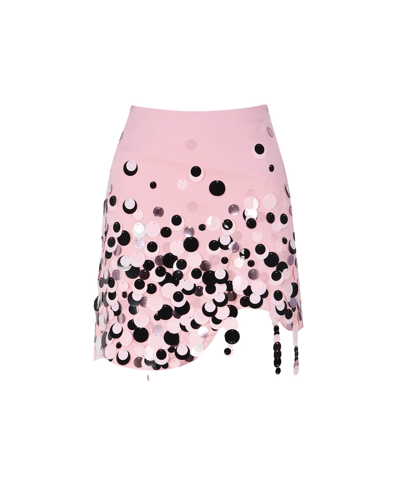 Art Dealer Skirt In Wool Blend And Sequins - Pink