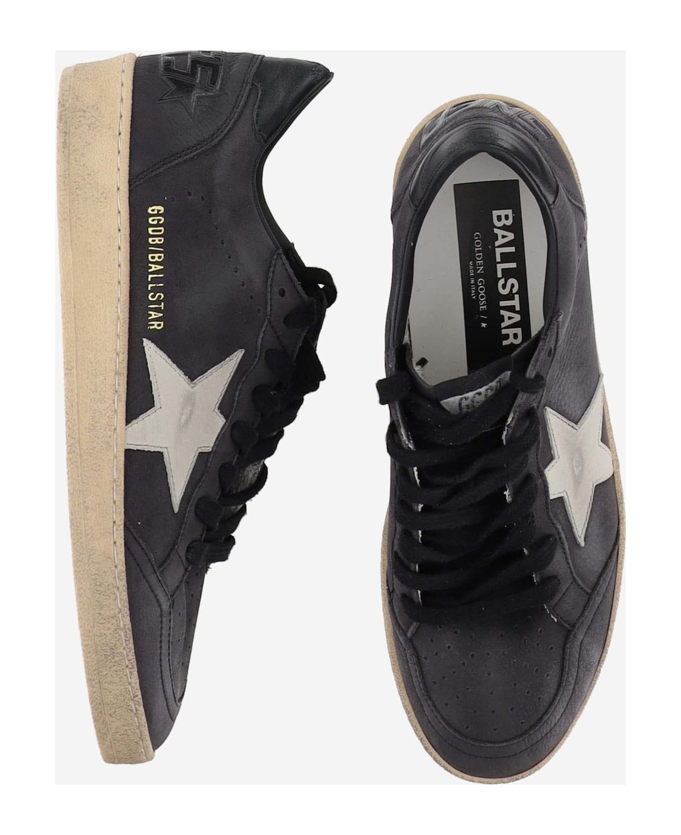 Golden Goose Black Leather Ball Star Sneakers - Black