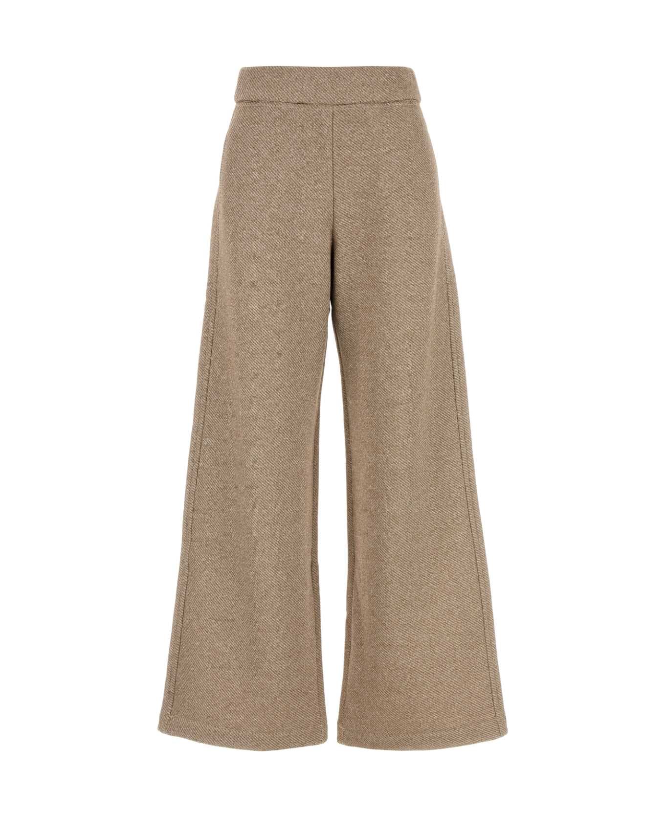 Max Mara Beige Cotton Blend Messico Wide-leg Pant - CAMMELLO