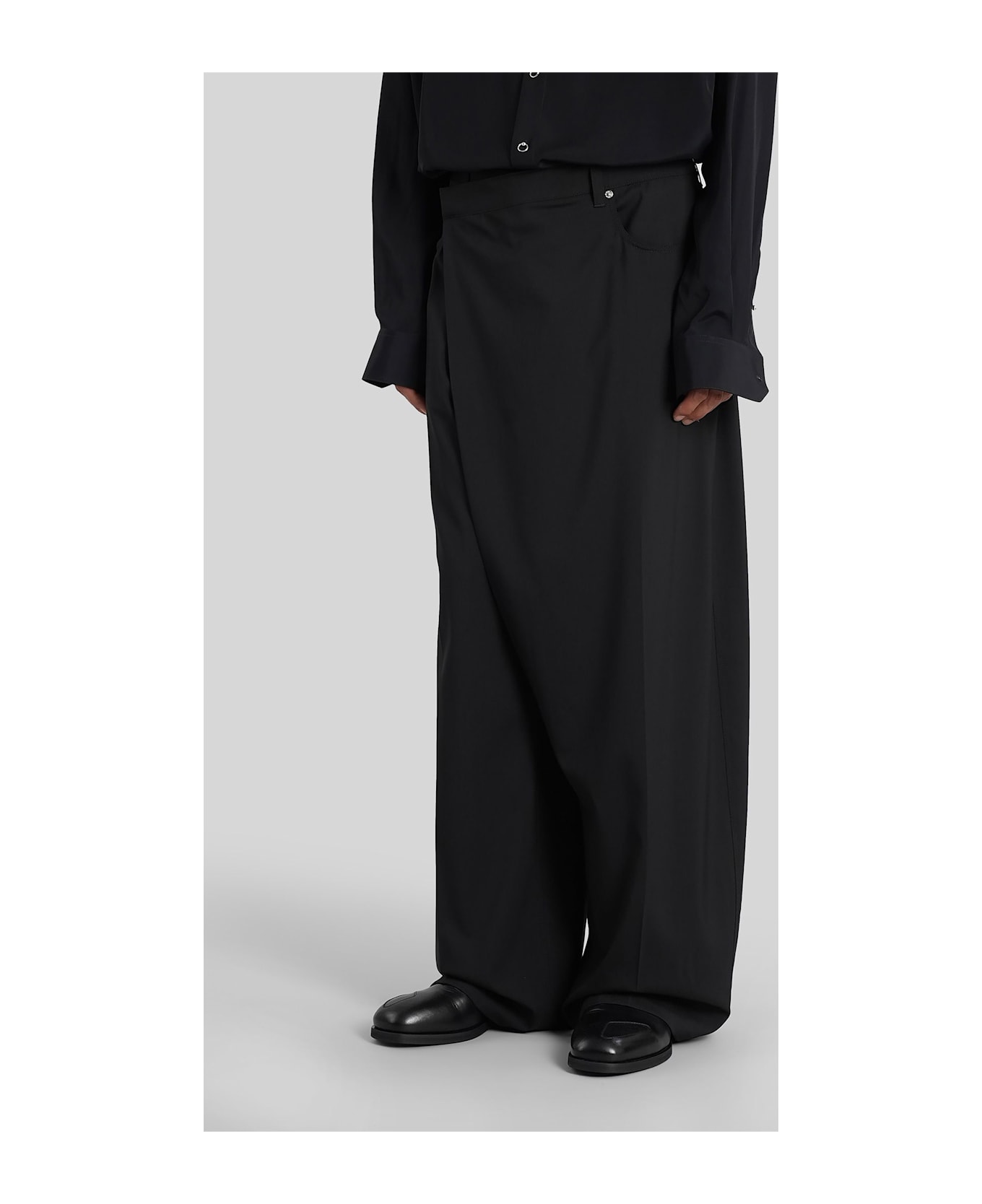 Mugler Pants In Black Cotton - black