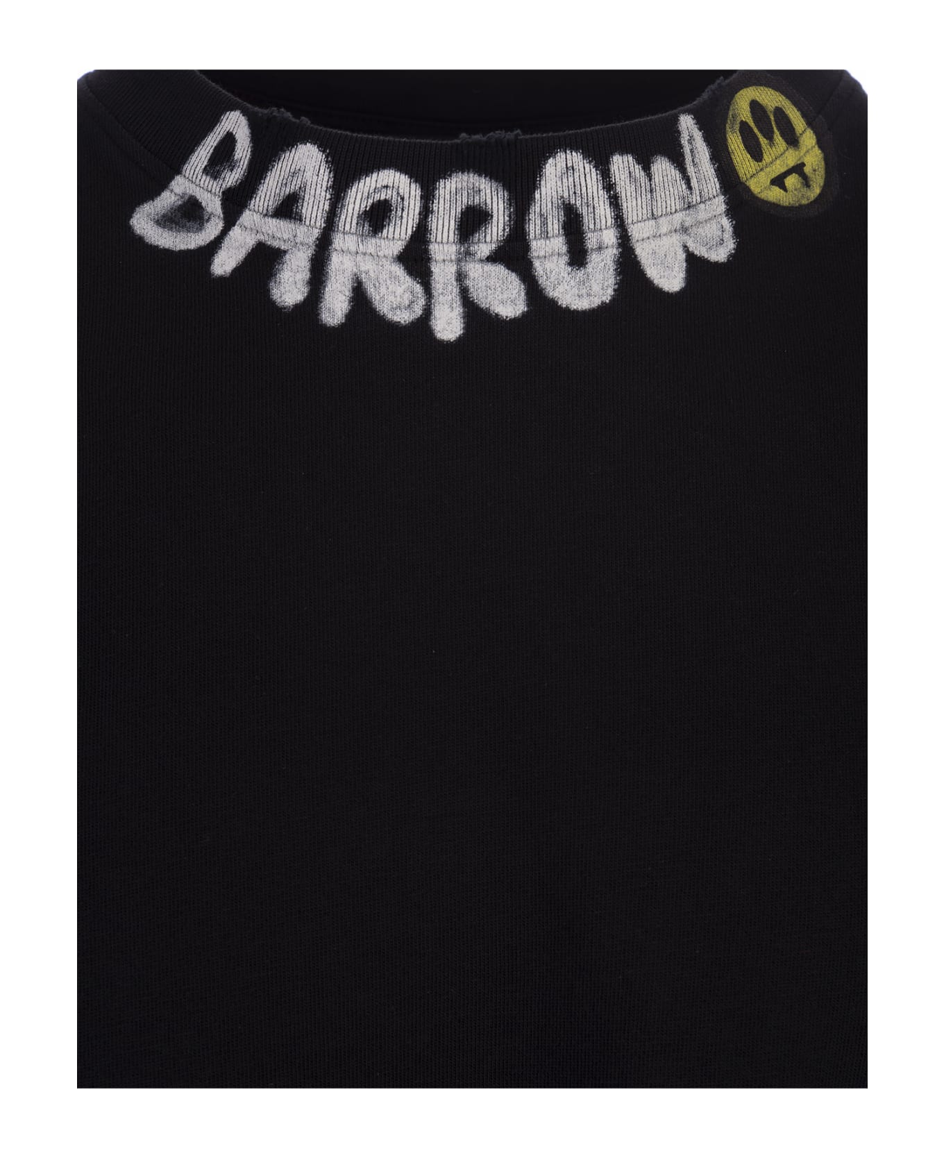 Barrow Black T-shirt With Logo On Neck - Black