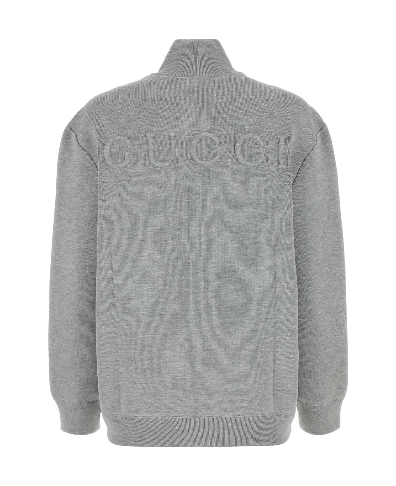Gucci Grey Stretch Wool Blend Cardigan - LIGHTGREYMELANGE ジャケット