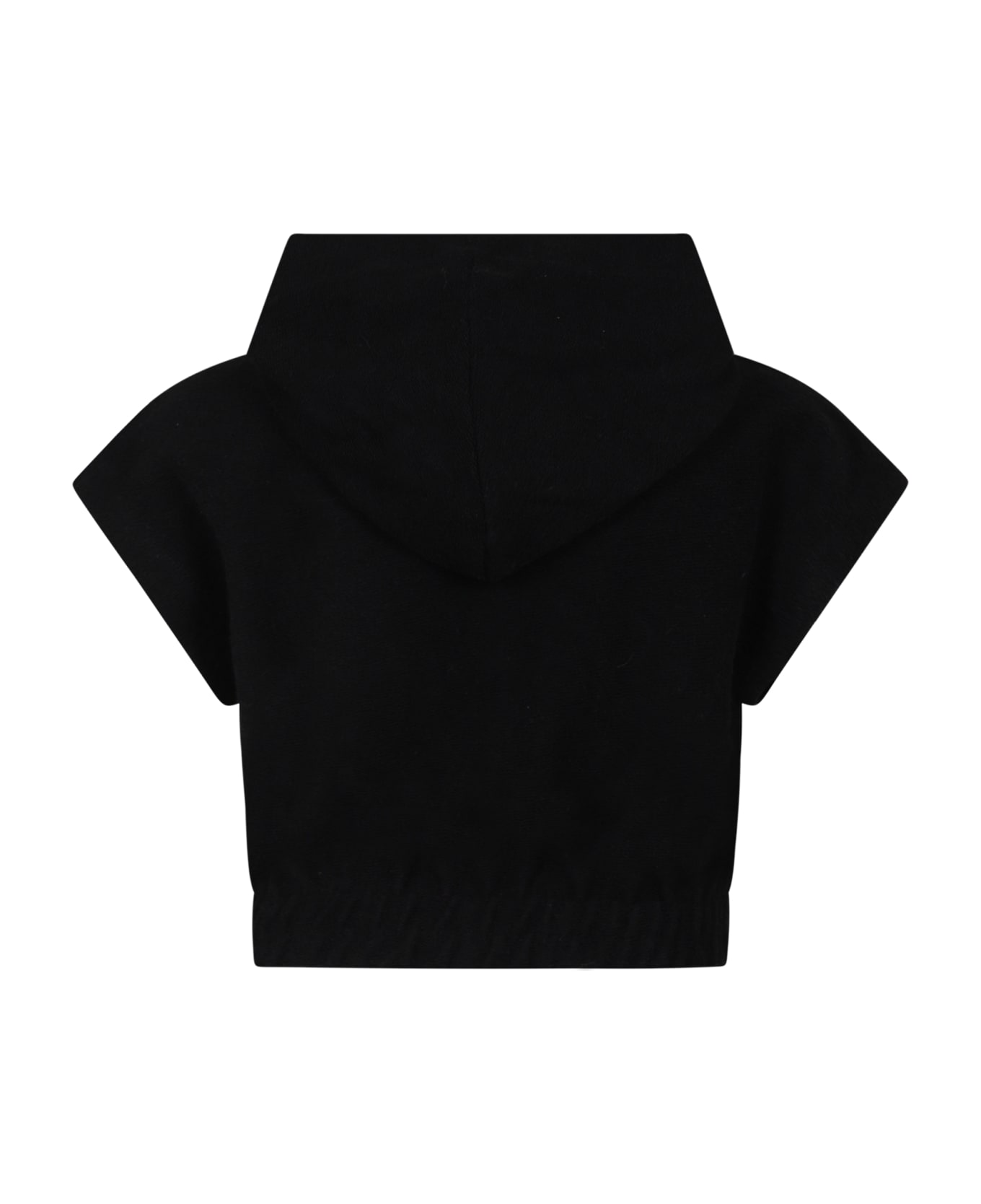 MSGM Black Sweatshirt For Girl With Logo - Black ニットウェア＆スウェットシャツ