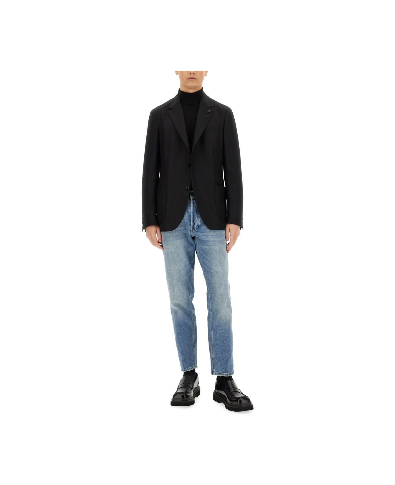 Lardini Single-breasted Jacket - BLACK