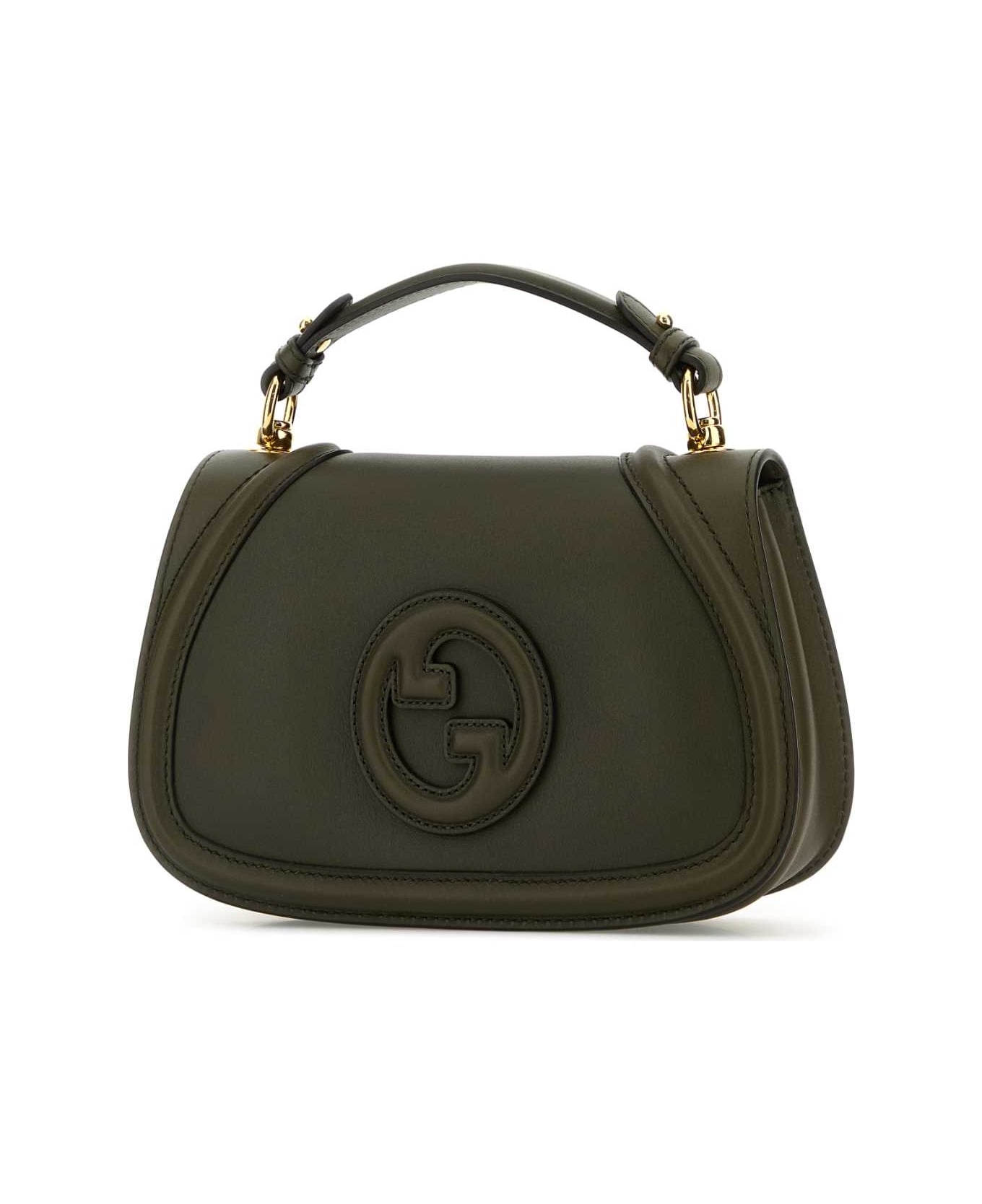 Gucci Bottle Green Leather Gucci Blondie Handbag - GREEN