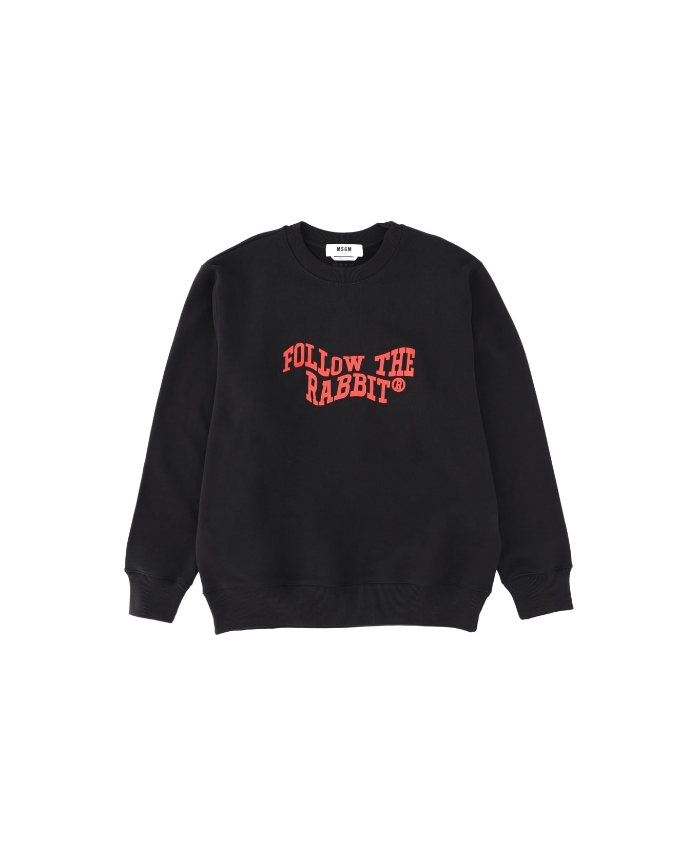 MSGM "follow The Rabbit" Sweatshirt - BLACK