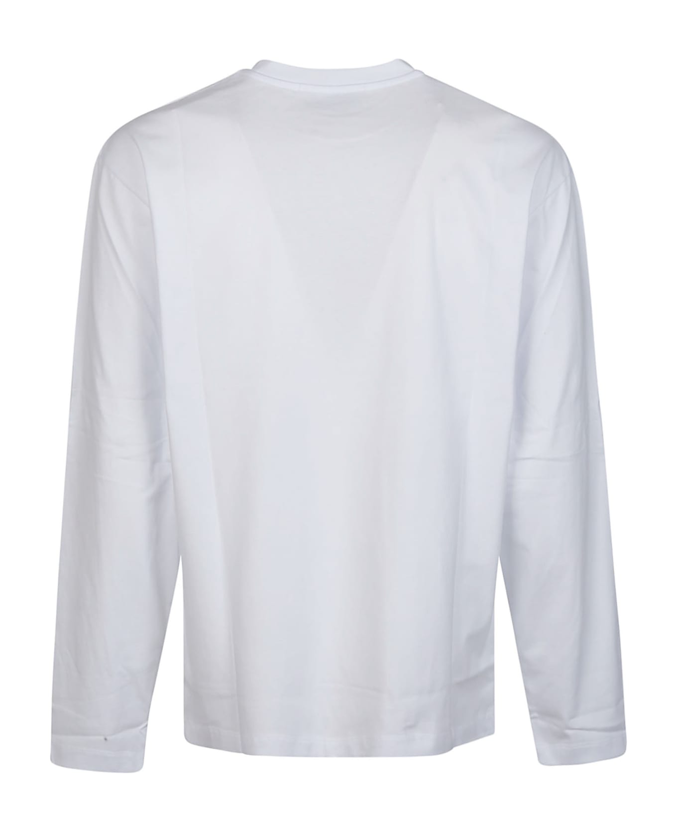 MSGM Logo Print Long Sleeve T-shirt - Optical White