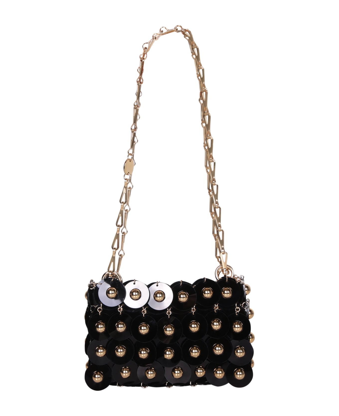 Paco Rabanne Sac A Main Metallic Discs Shoulder Bag - Black