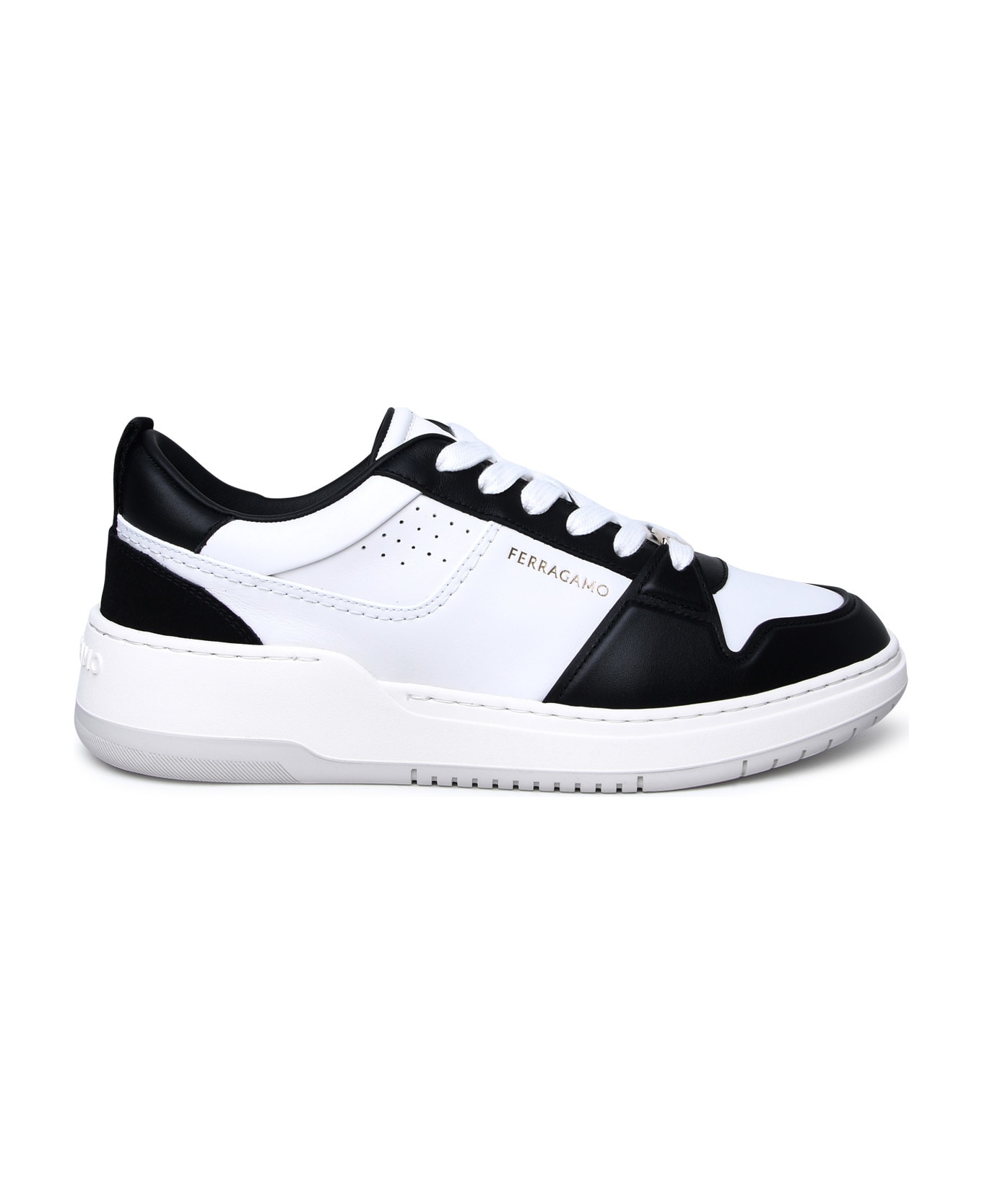 Ferragamo Two-tone Leather Sneakers - Black