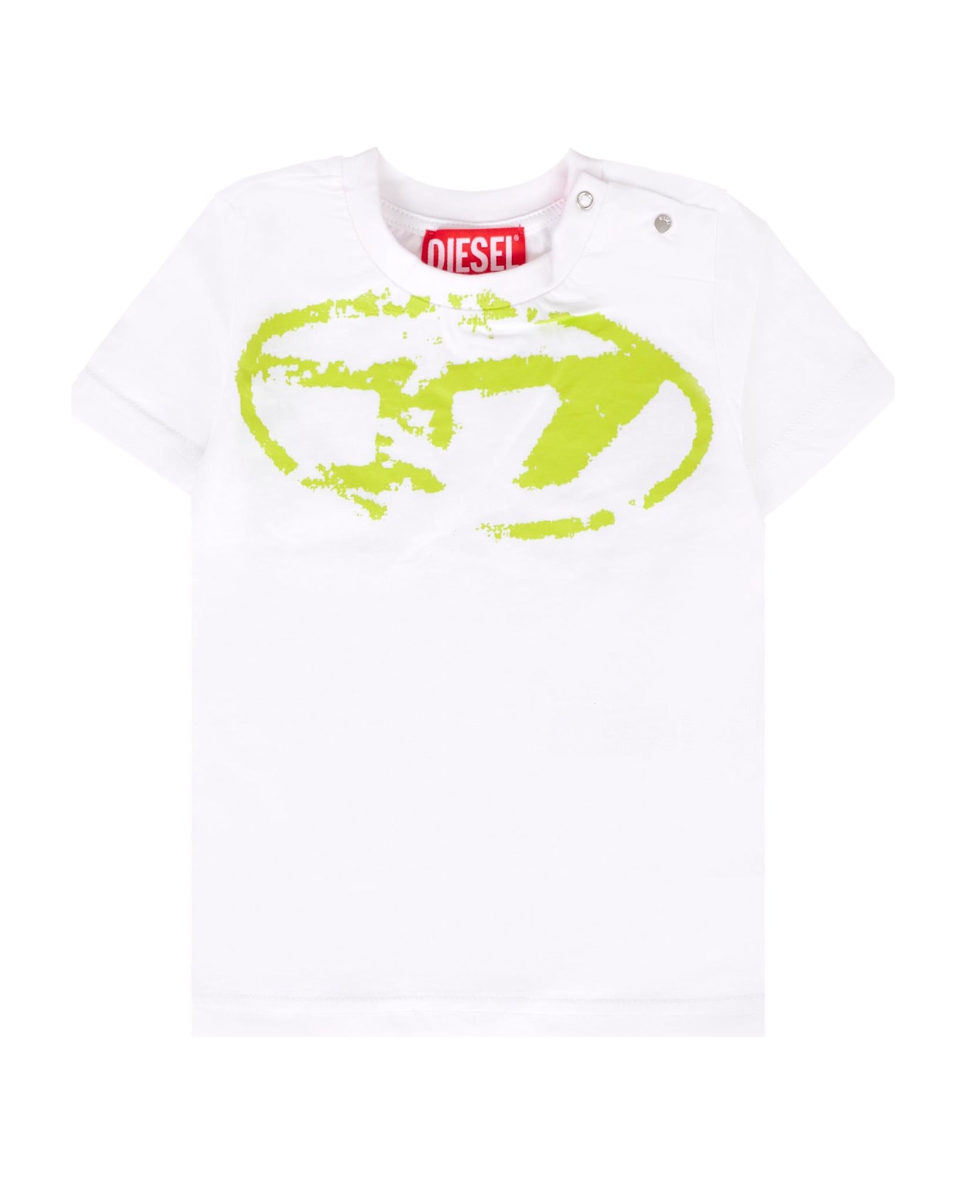 Diesel Multicolor T-shirt For Baby Boy With Logo - White