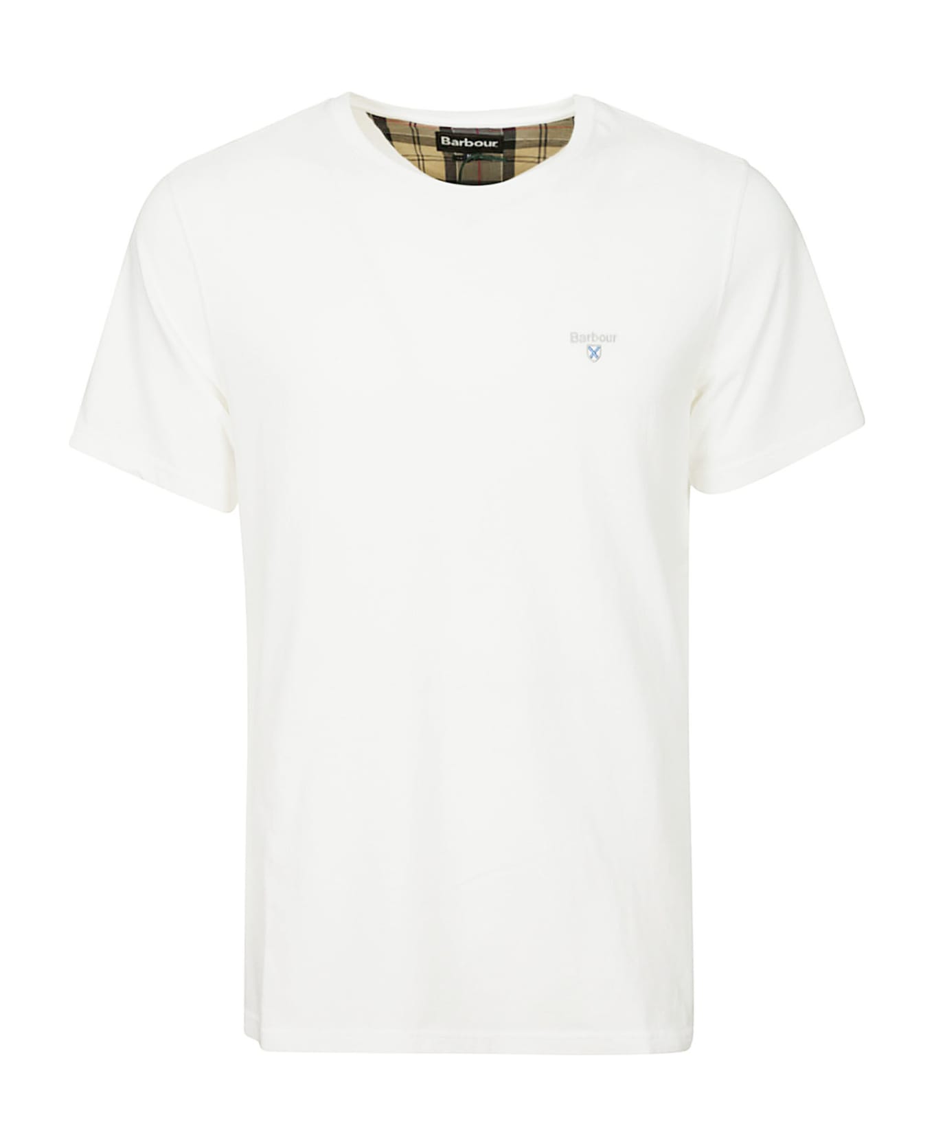 Barbour Tartan Sports Tee - White
