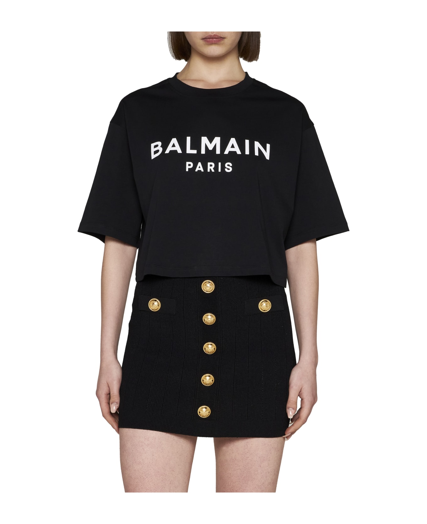Balmain Cotton Crew-neck T-shirt - Black Tシャツ
