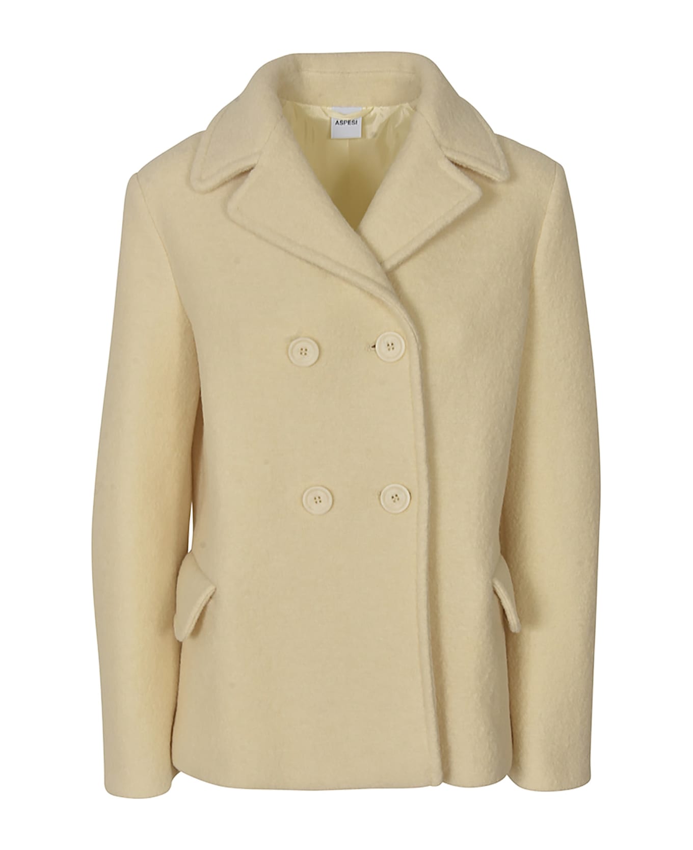 Aspesi Double-breasted Plain Jacket - Ivory