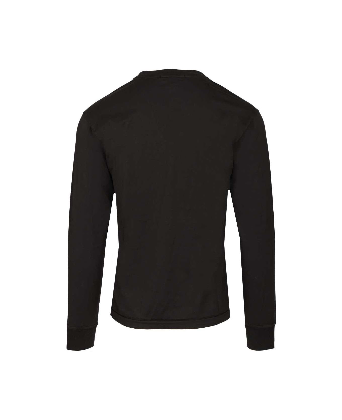 Stone Island Long-sleeved Cotton Jersey T-shirt - BLACK