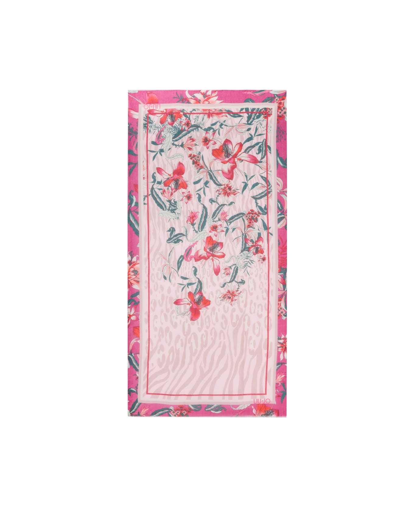 Liu-Jo Floral Print Foulard - Fuchsia