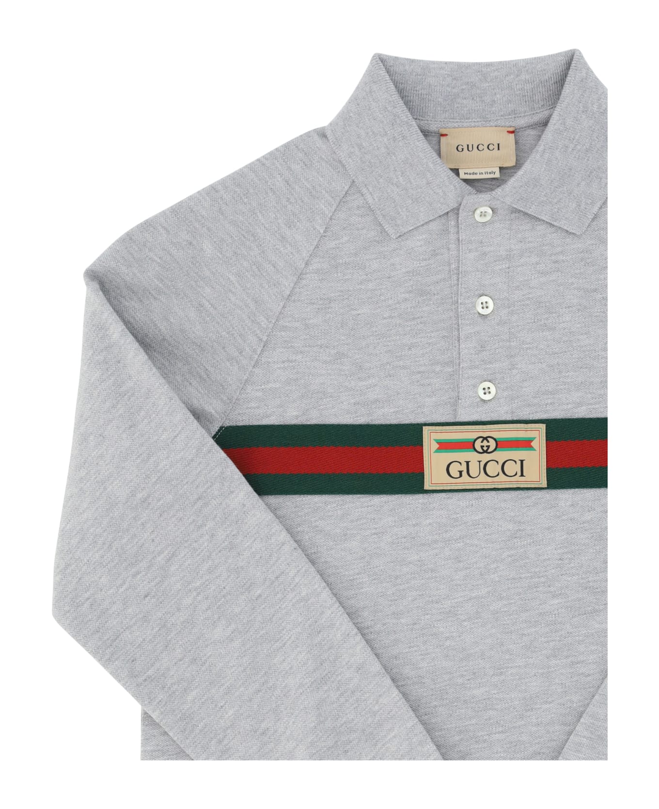 Gucci Polo Shirt For Boy - Light Grey Mel