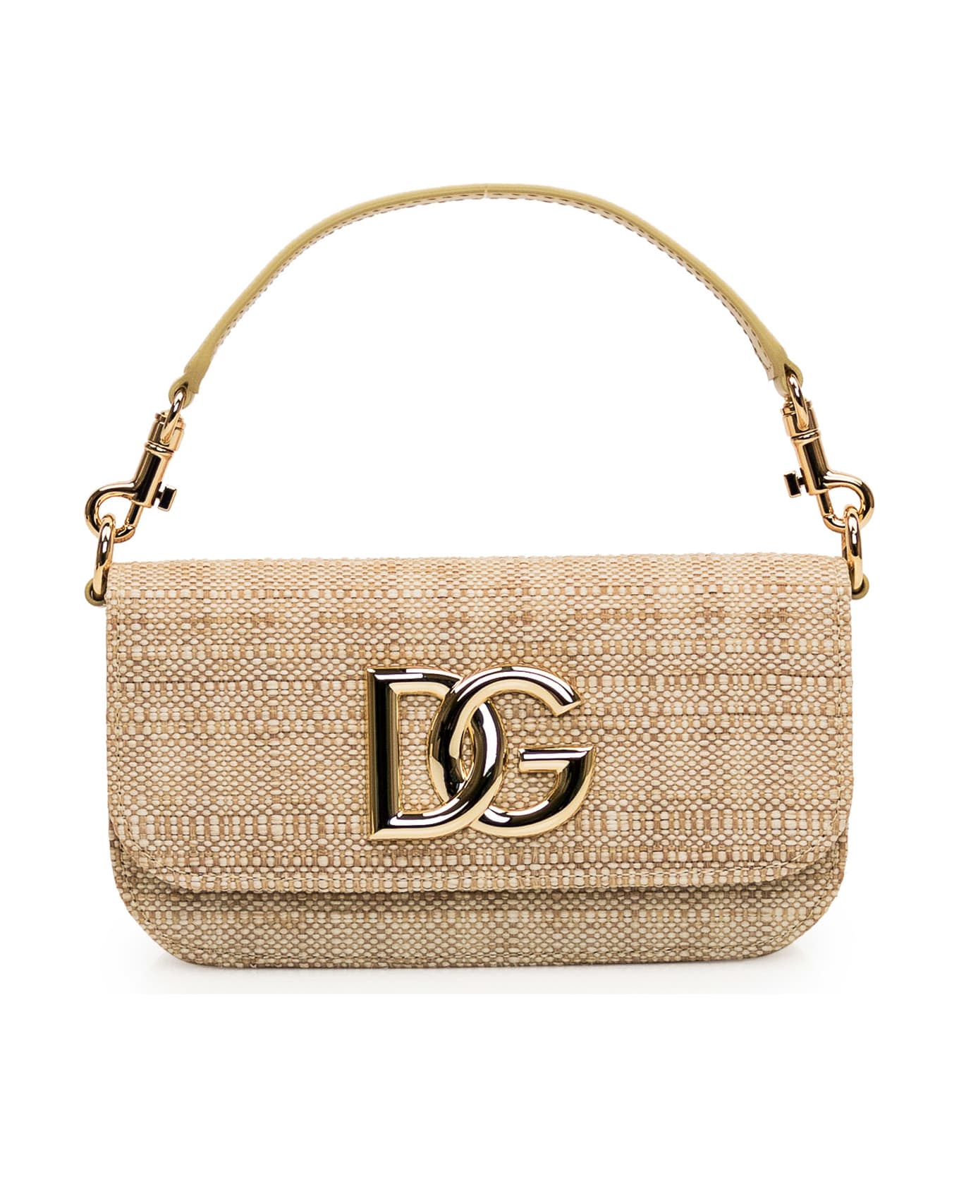 Dolce & Gabbana Raffia Shoulder Bag - Sand