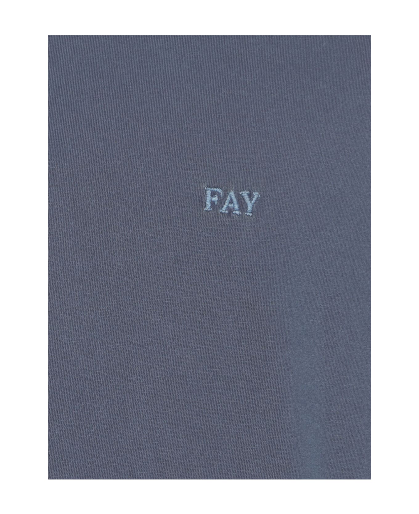 Fay Logoed Polo - Blue