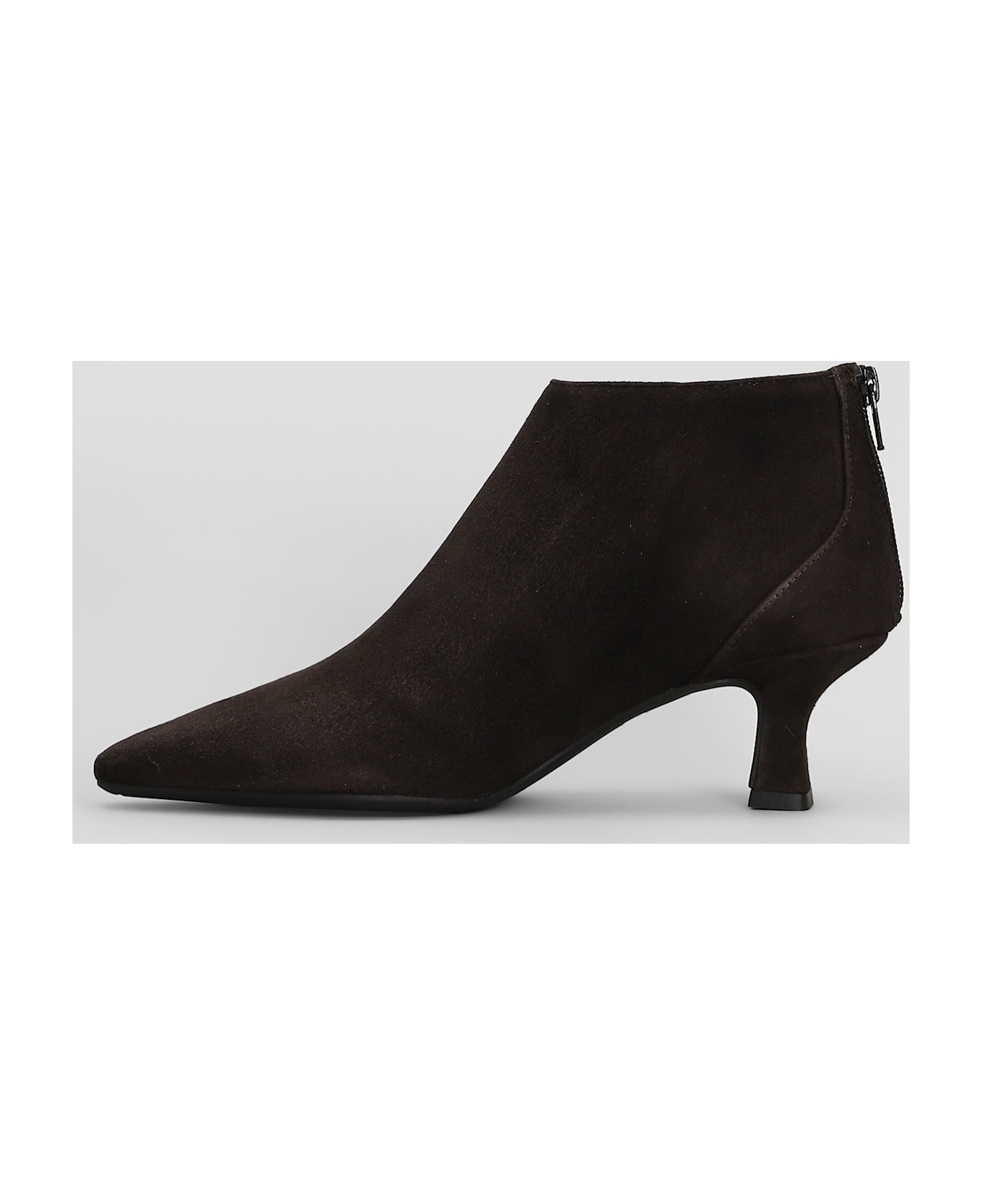Roberto Festa Esta High Heels Ankle Boots In Dark Brown Suede - dark brown