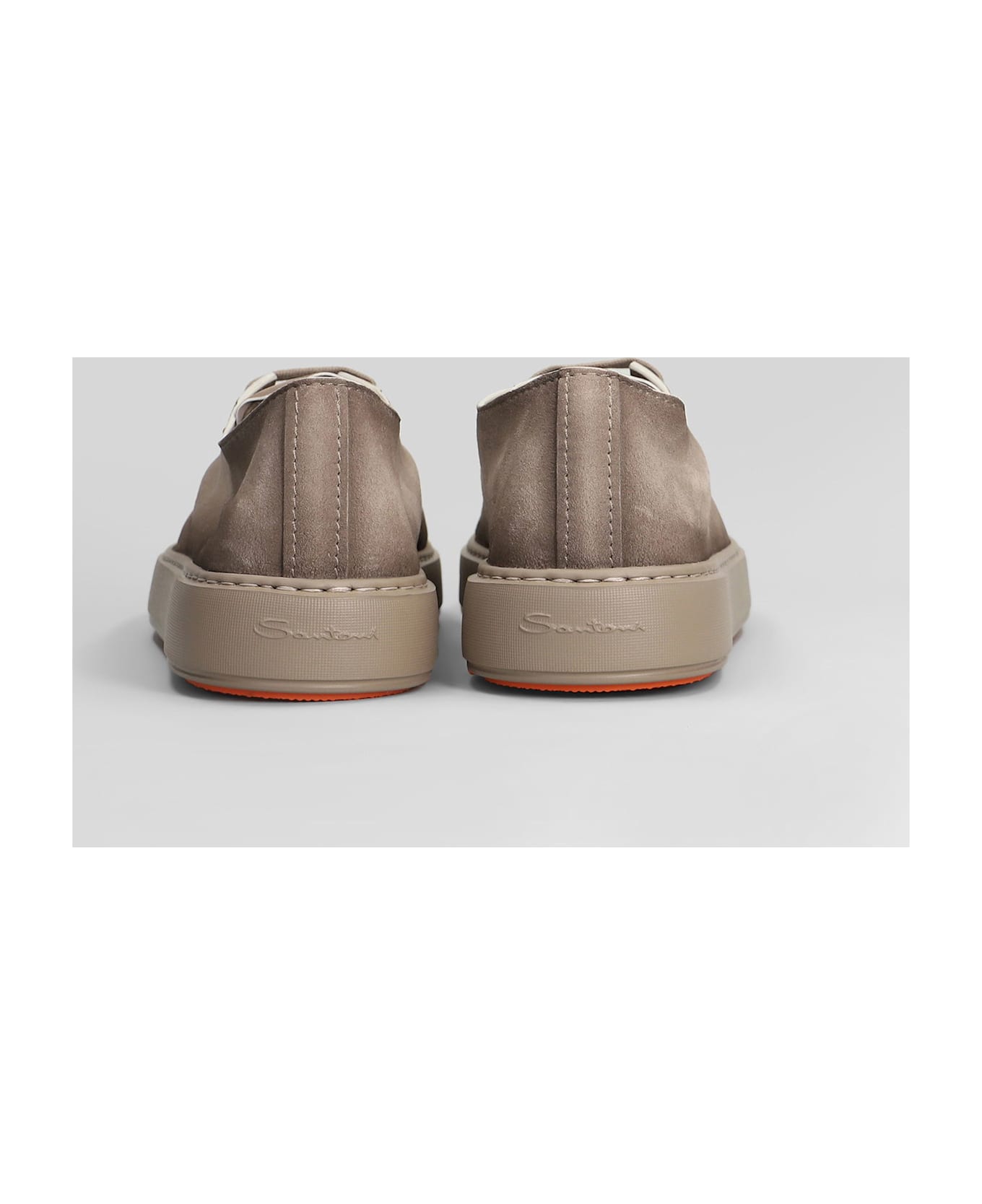 Santoni Godfrey Sneakers In Grey Suede - grey