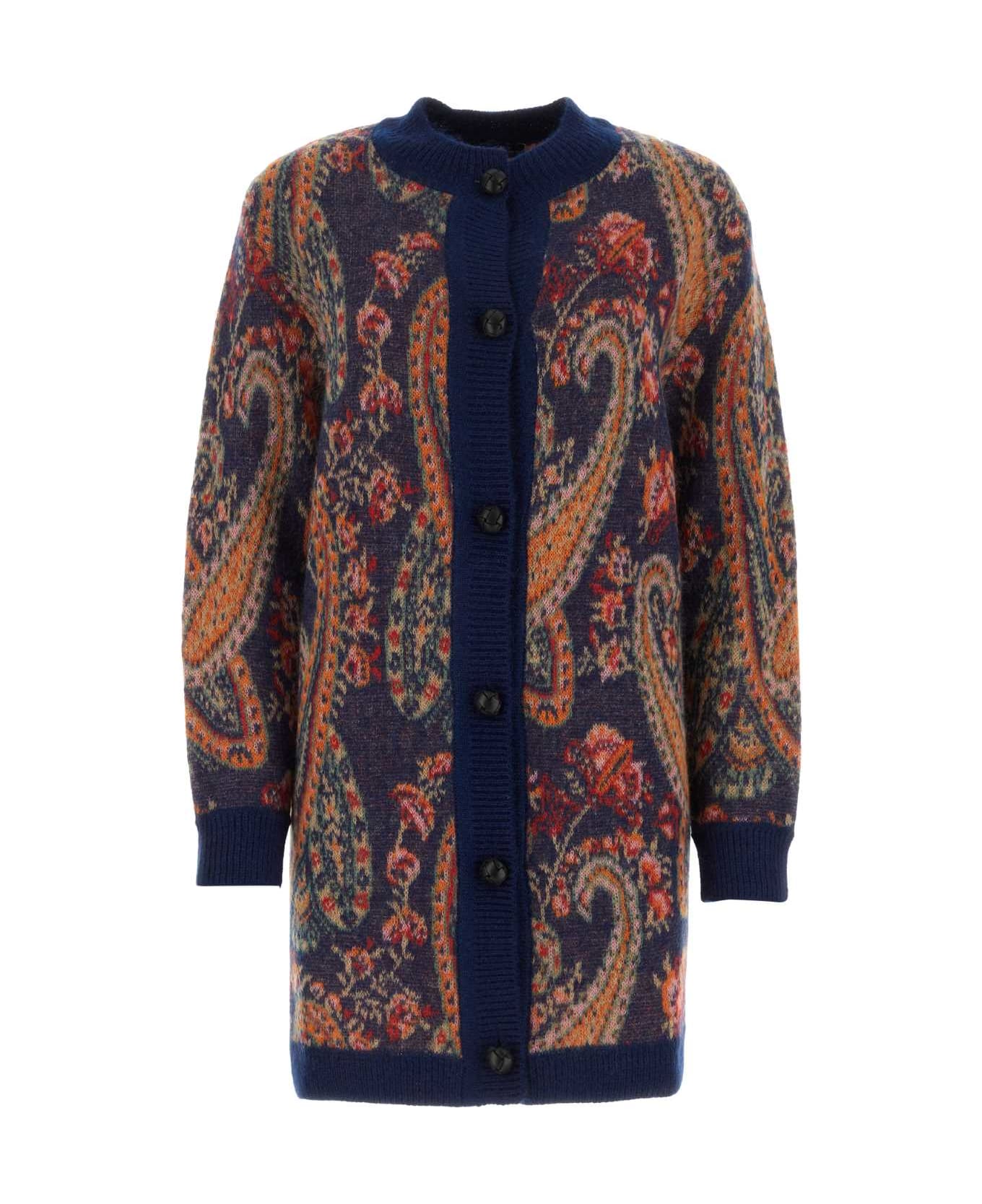 Etro Embroidered Mohair Blend Cardigan - 0200