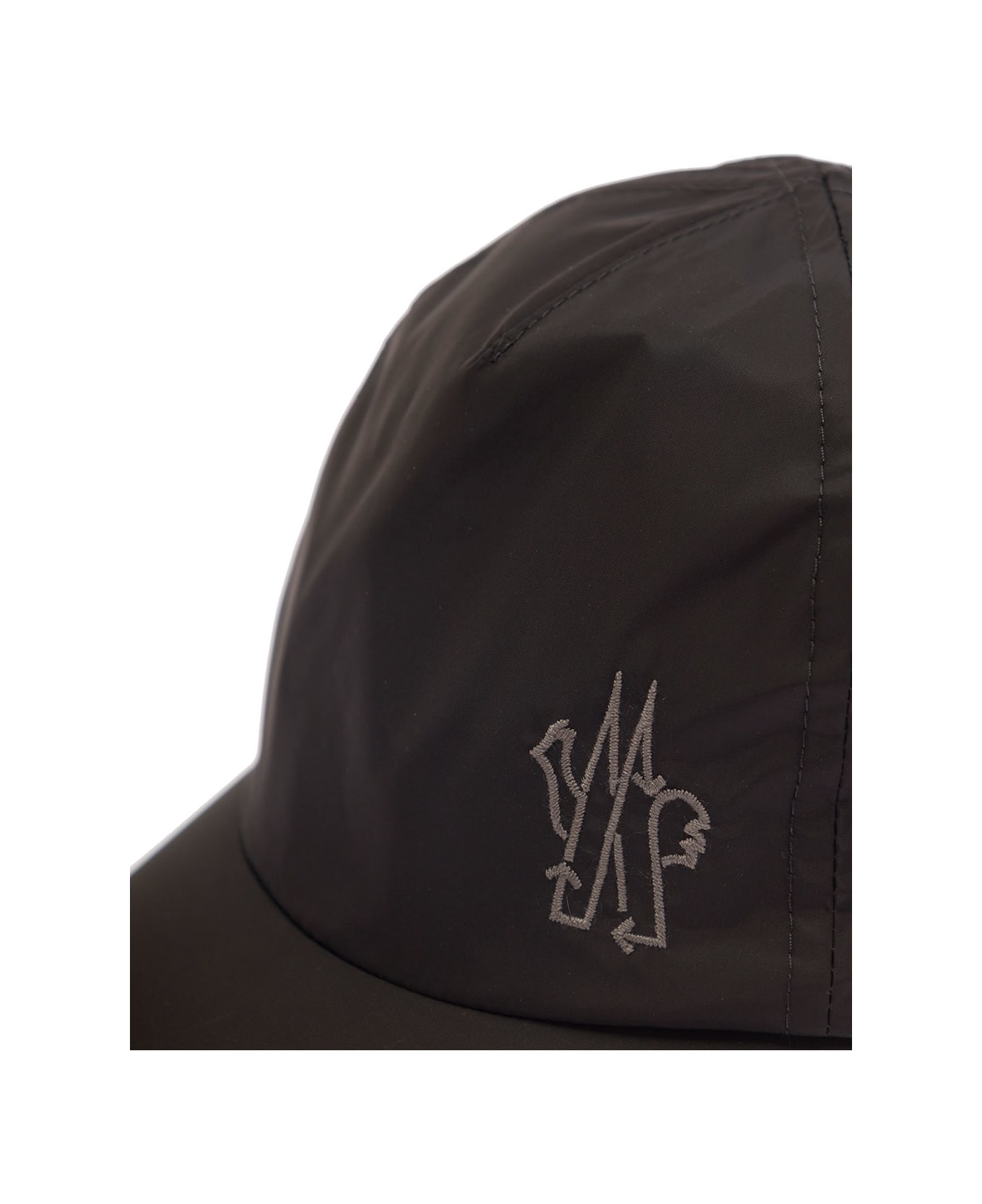 Moncler Black Baseball Cap With Logo Embroidery In Polyamide Man - Black