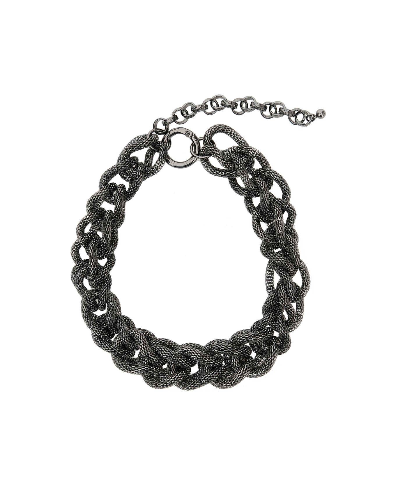 Antonelli 'cecilia' Metallic Necklace With Diamond Chain Effect In Brass Woman - Metallic