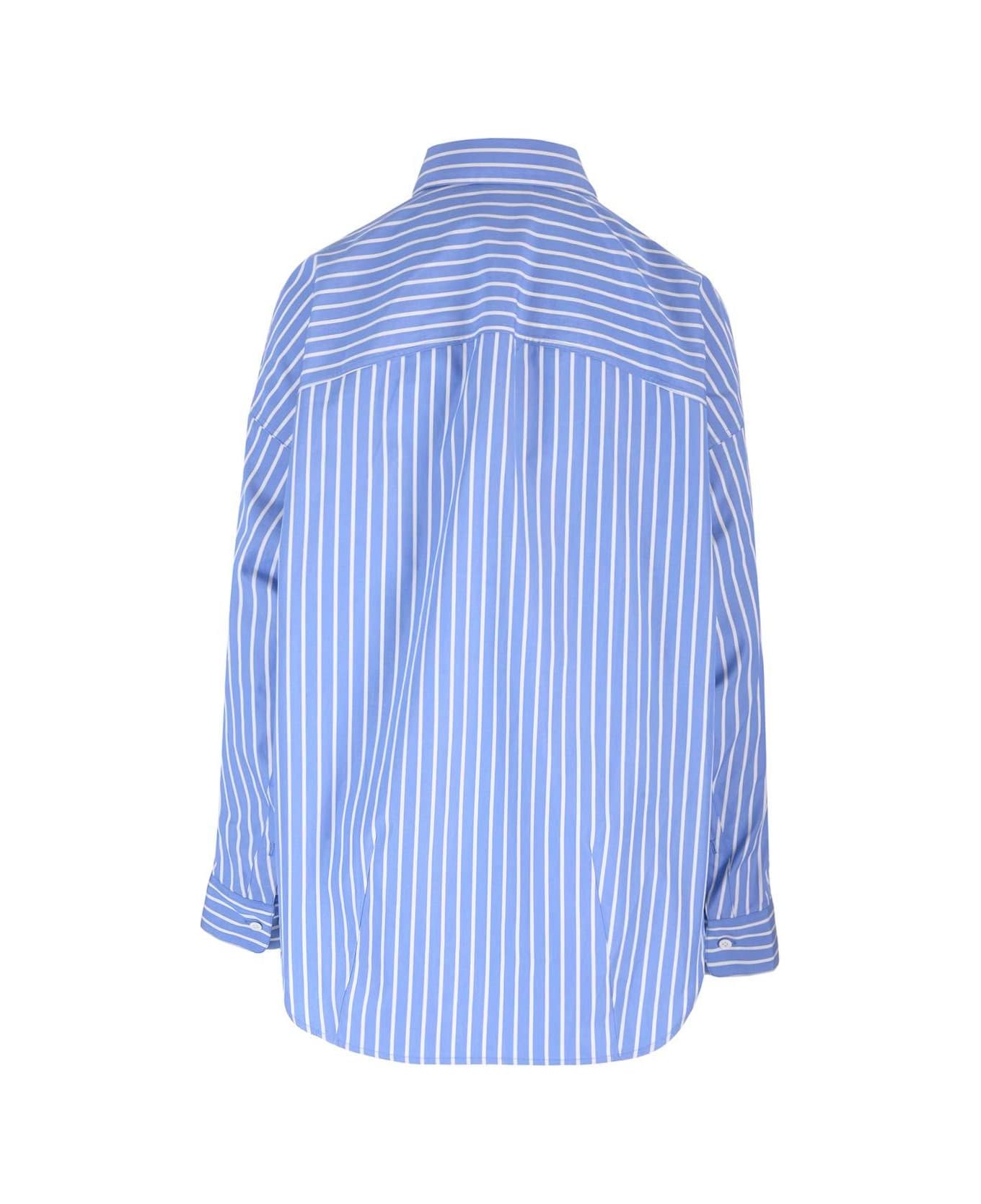 Dries Van Noten Striped Button-up Shirt - Light Blue シャツ