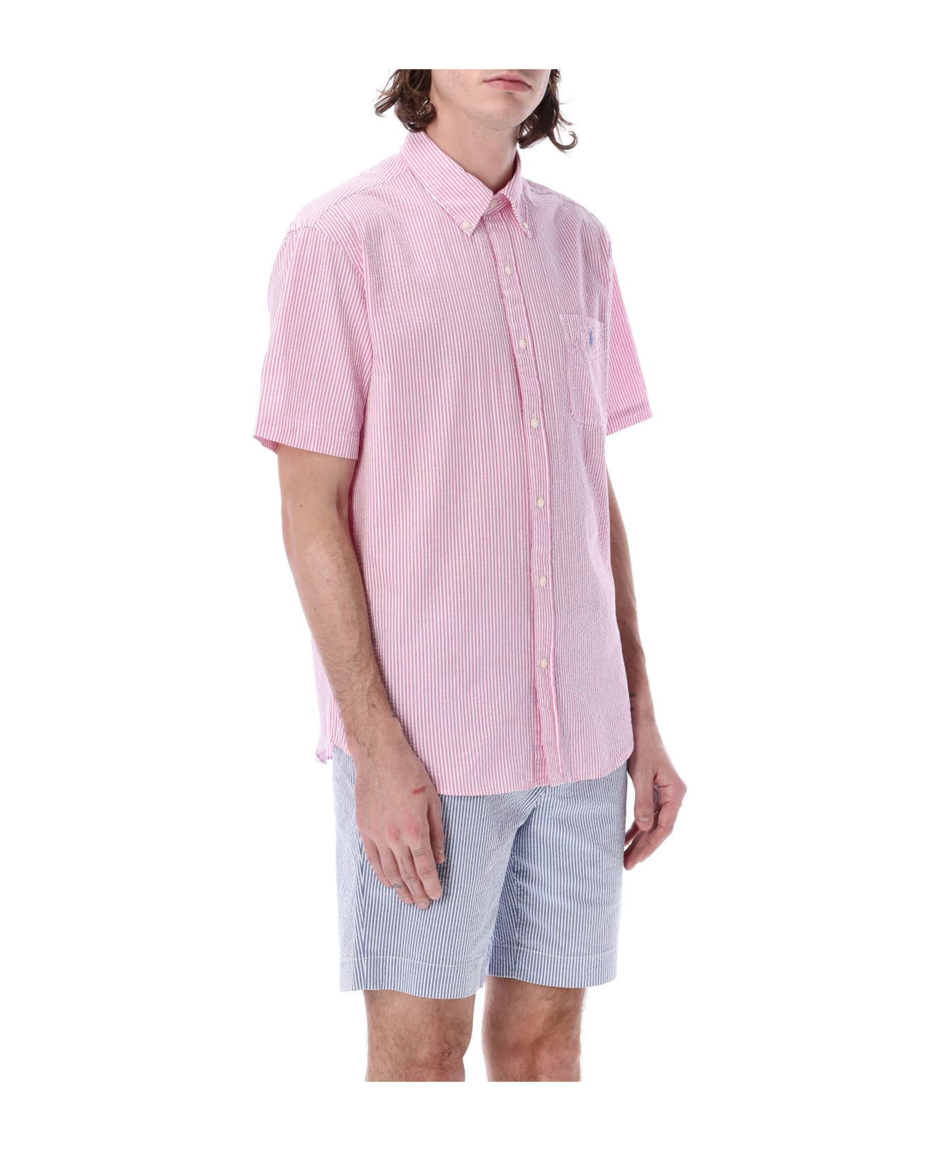 Ralph Lauren Wrinkle S/s Shirt - 2604H ROSE/WHITE