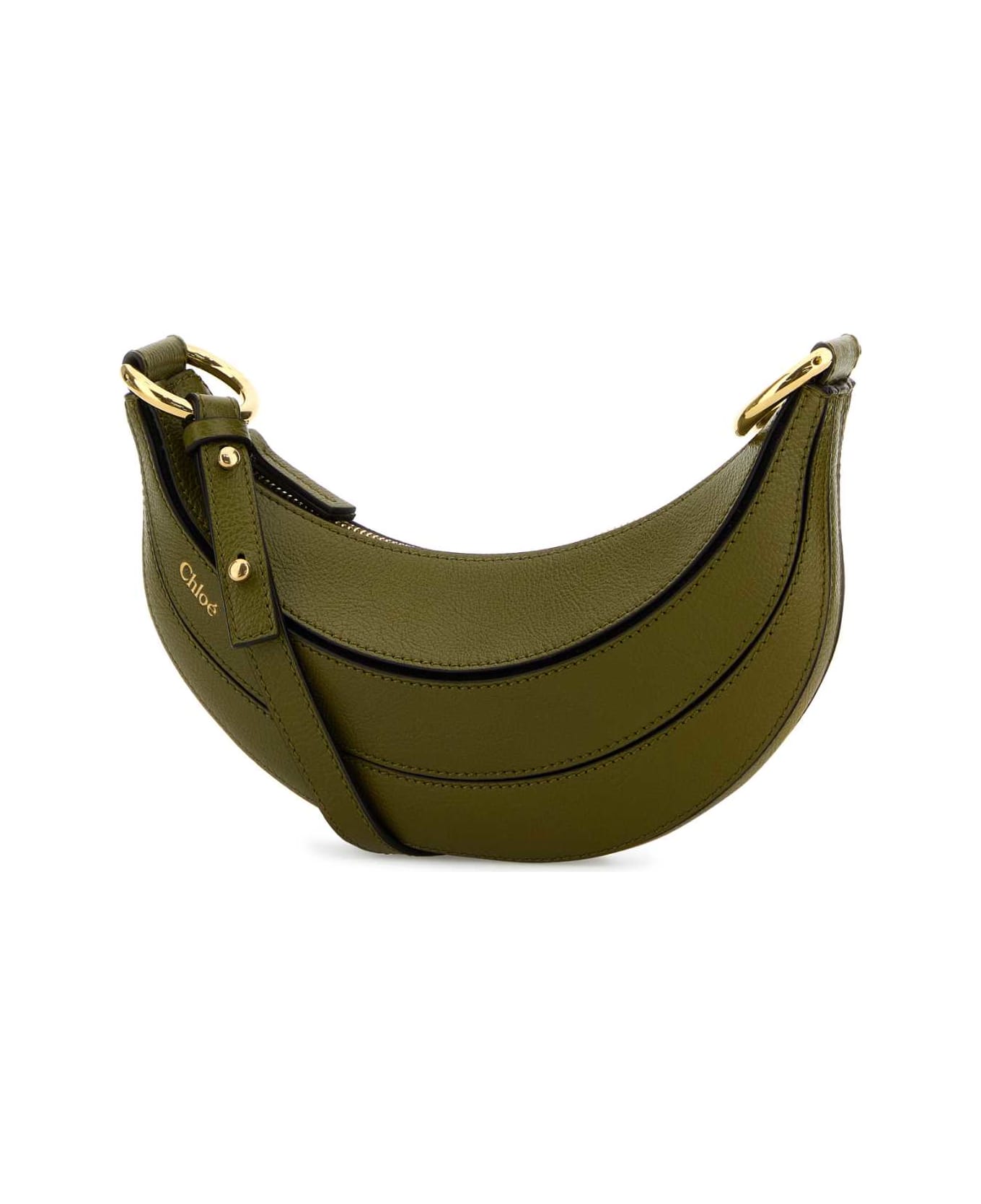 Chloé Khaki Leather Banana Crossbody Bag - SWEETKHAKI