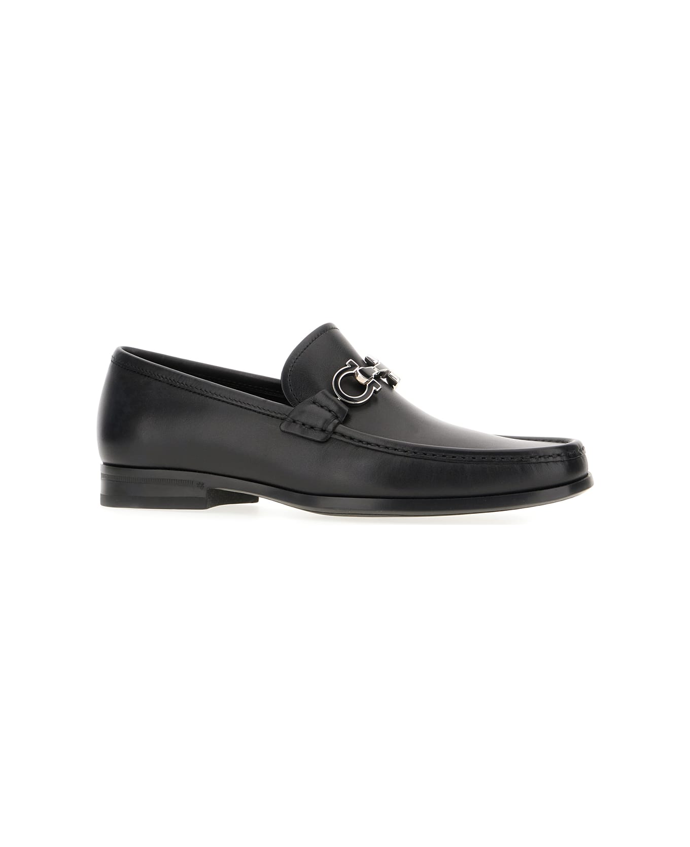 Ferragamo Black Leather Chris Loafers - 001