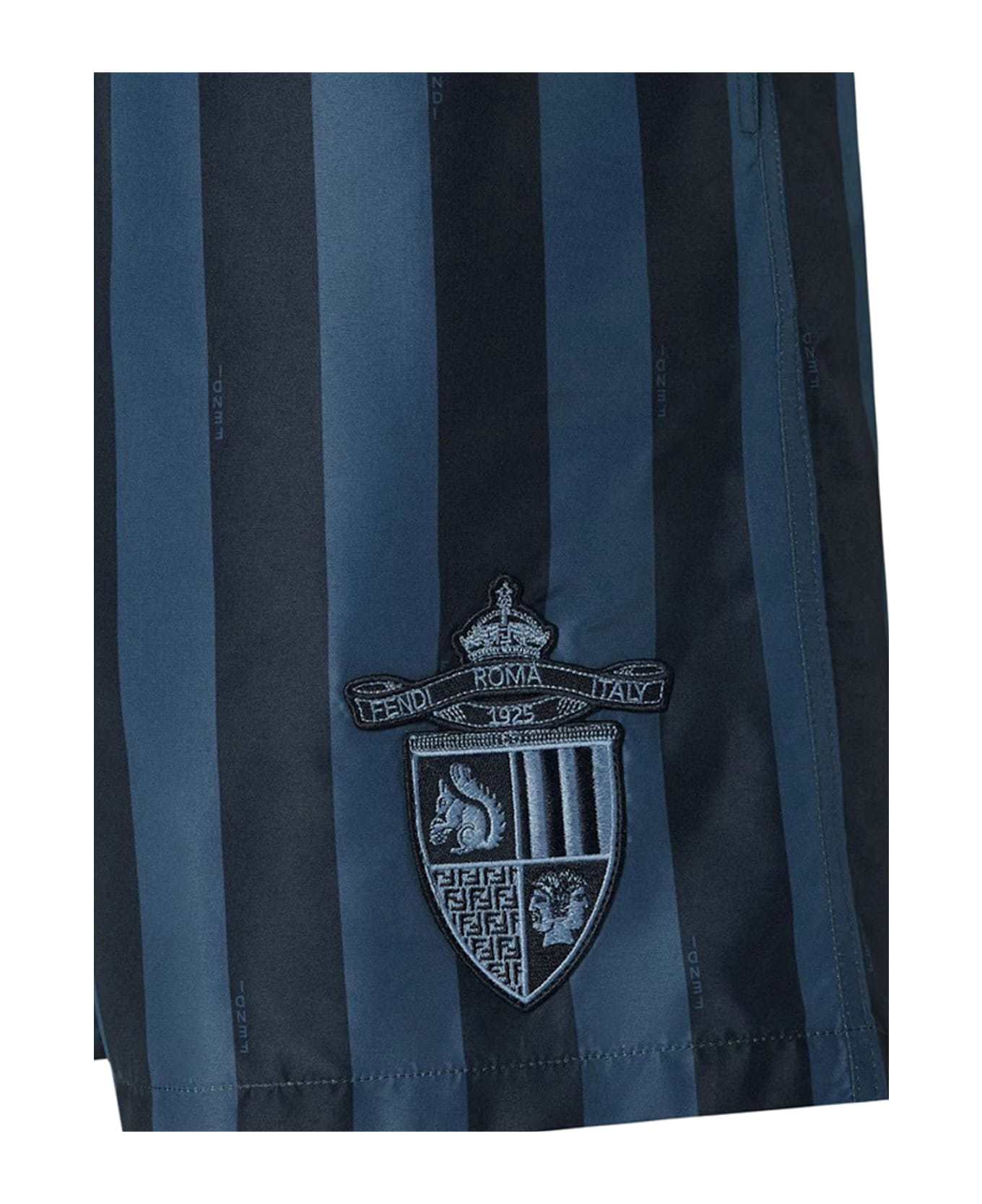 Fendi Striped Drawstring Swim Shorts - Blue